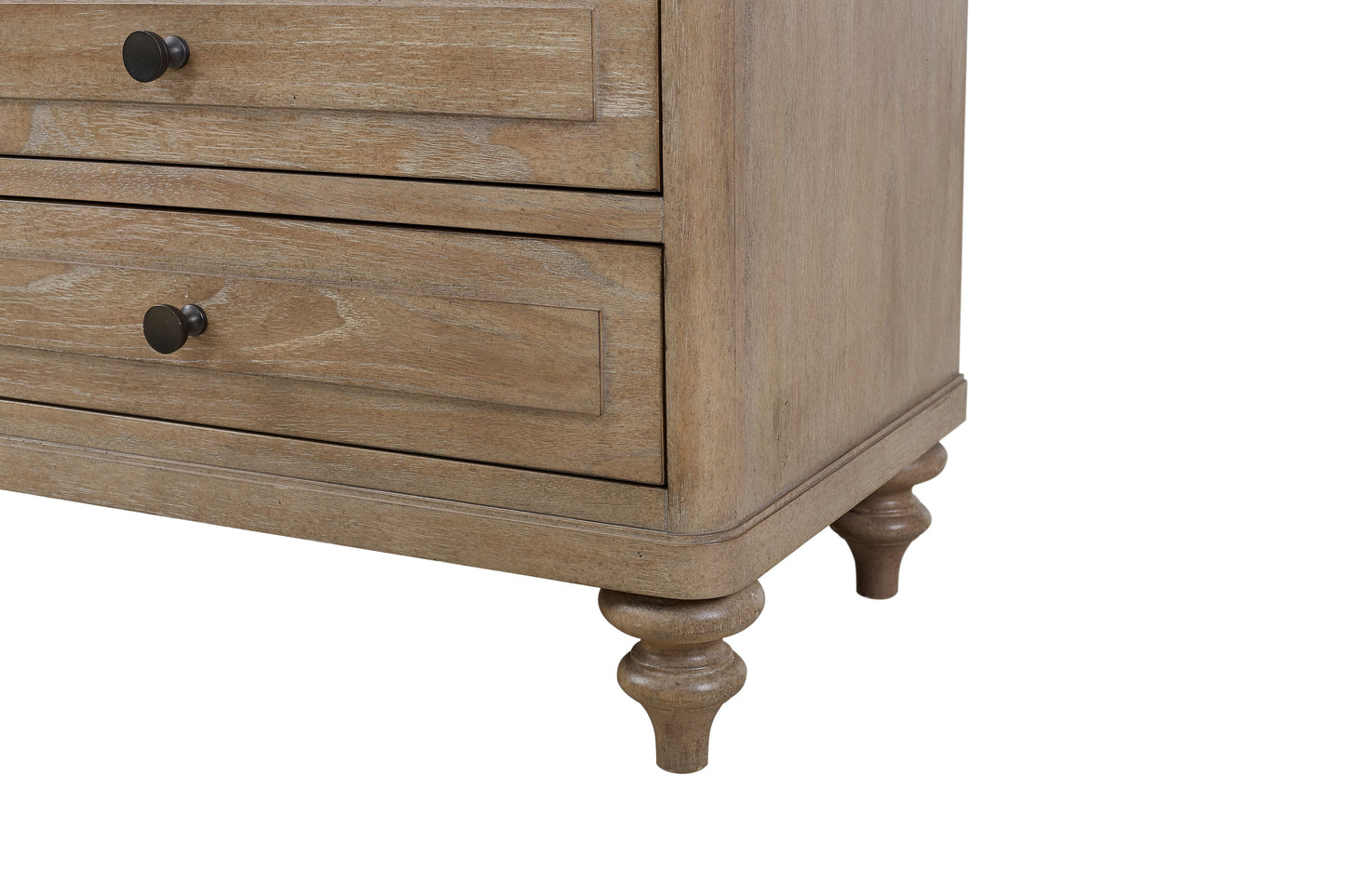 King Panel Bedroom Set With 3 Drawer Nightstand, Casual Dresser, Cane Mirror, 3 Drawer Cane Front Chest And Bench - Sand