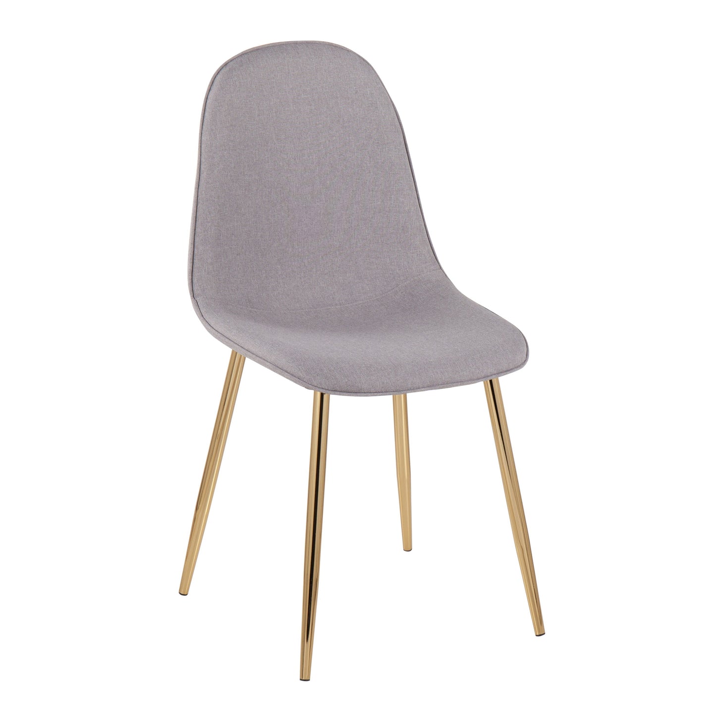 Pebble - Contemporary Chair (Set of 2) - Gold / Light Gray
