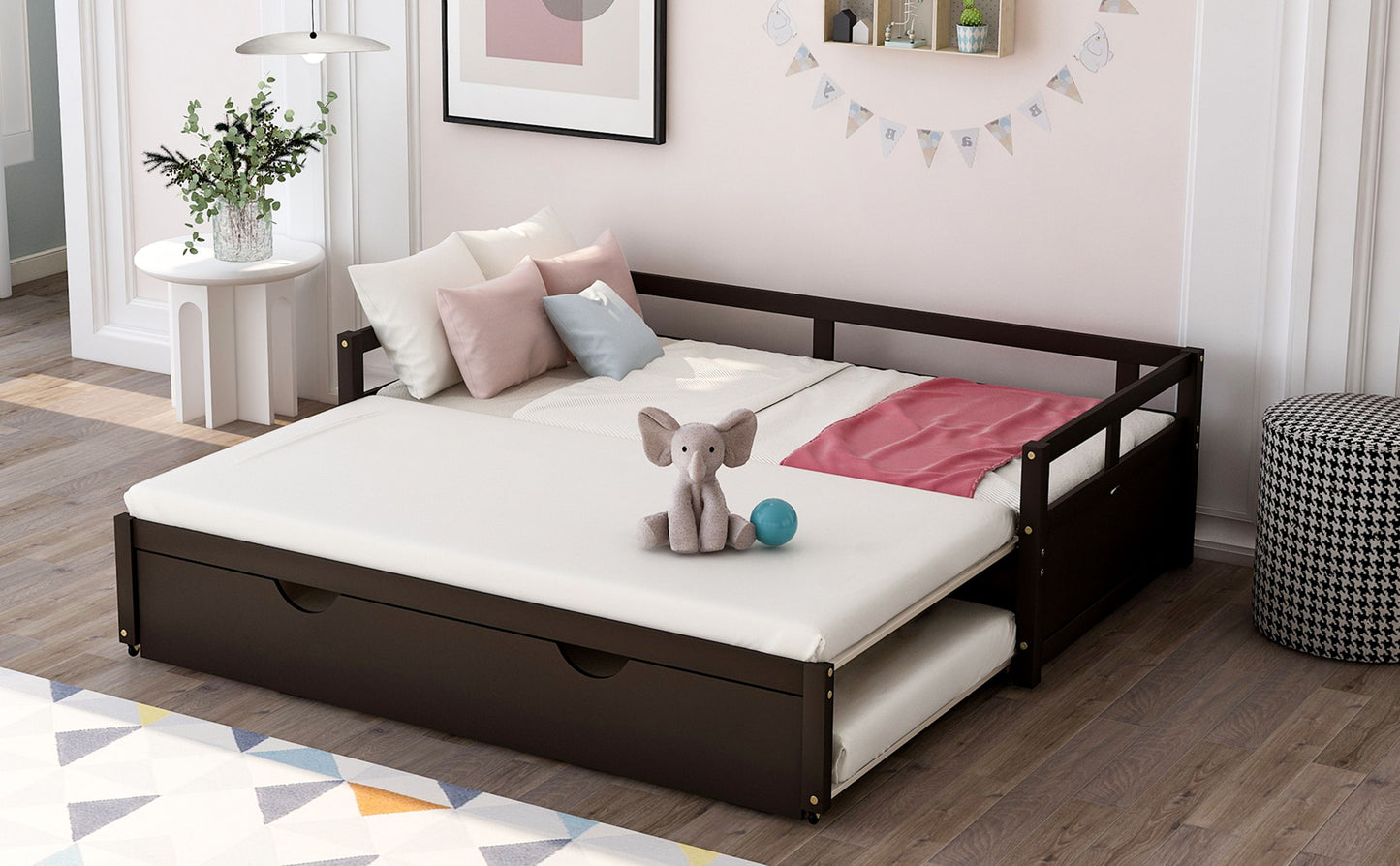 Extending Daybed With Trundle, Daybed With Trundle - Espresso