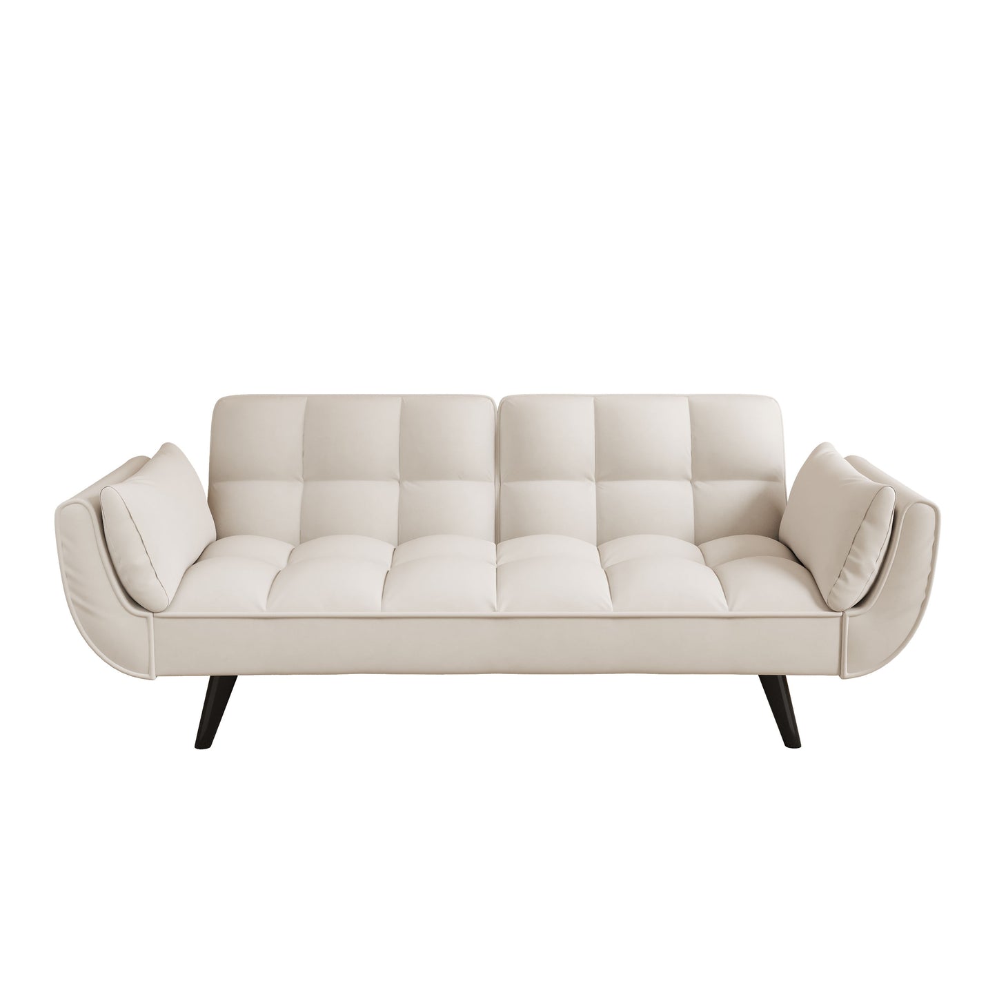 Sofa Soft Two Armrests Throw Pillow Pillow Comfortable Fit Apartment Bedroom Small Space - Beige