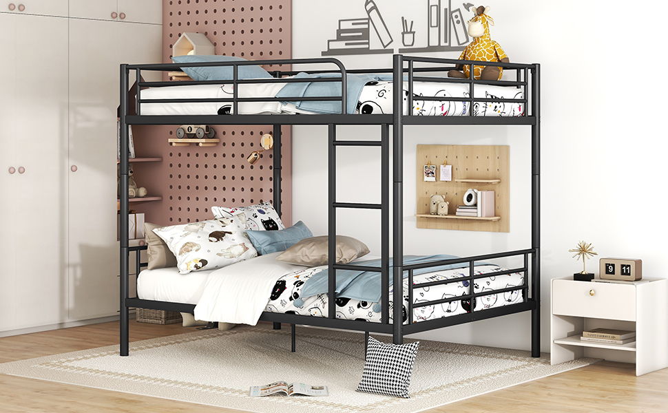 Full Over Full Metal Bunk Bed - Black