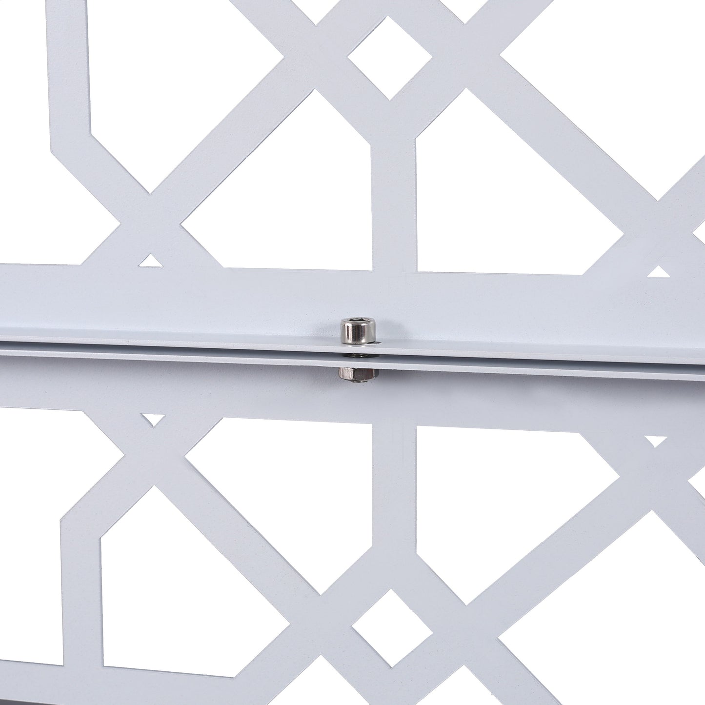 Outdoor & Indoor Metal Privacy Screen Freestanding Decorative Privacy Screen - White