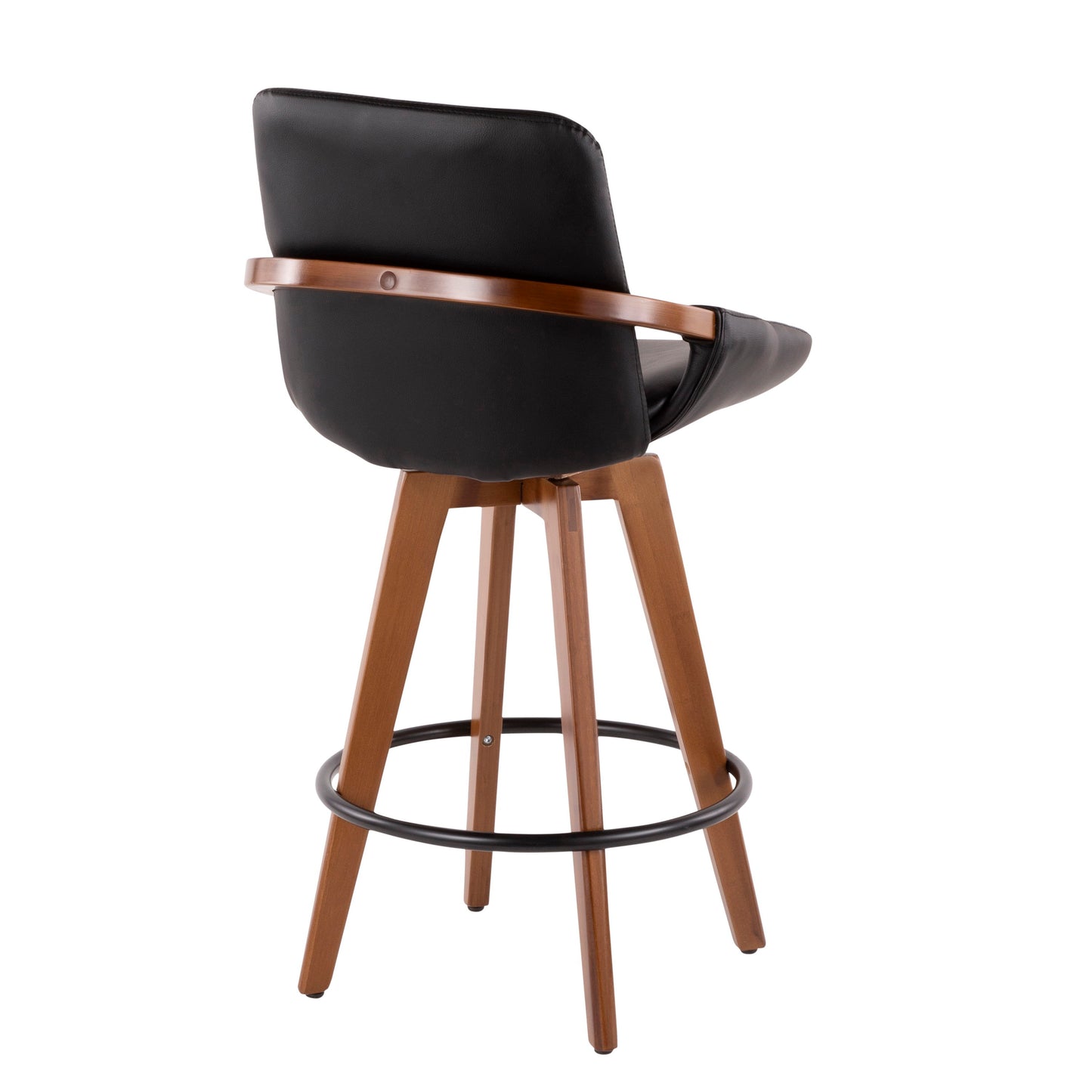 Cosmo - Mid-Century Counter Stool - Walnut / Black