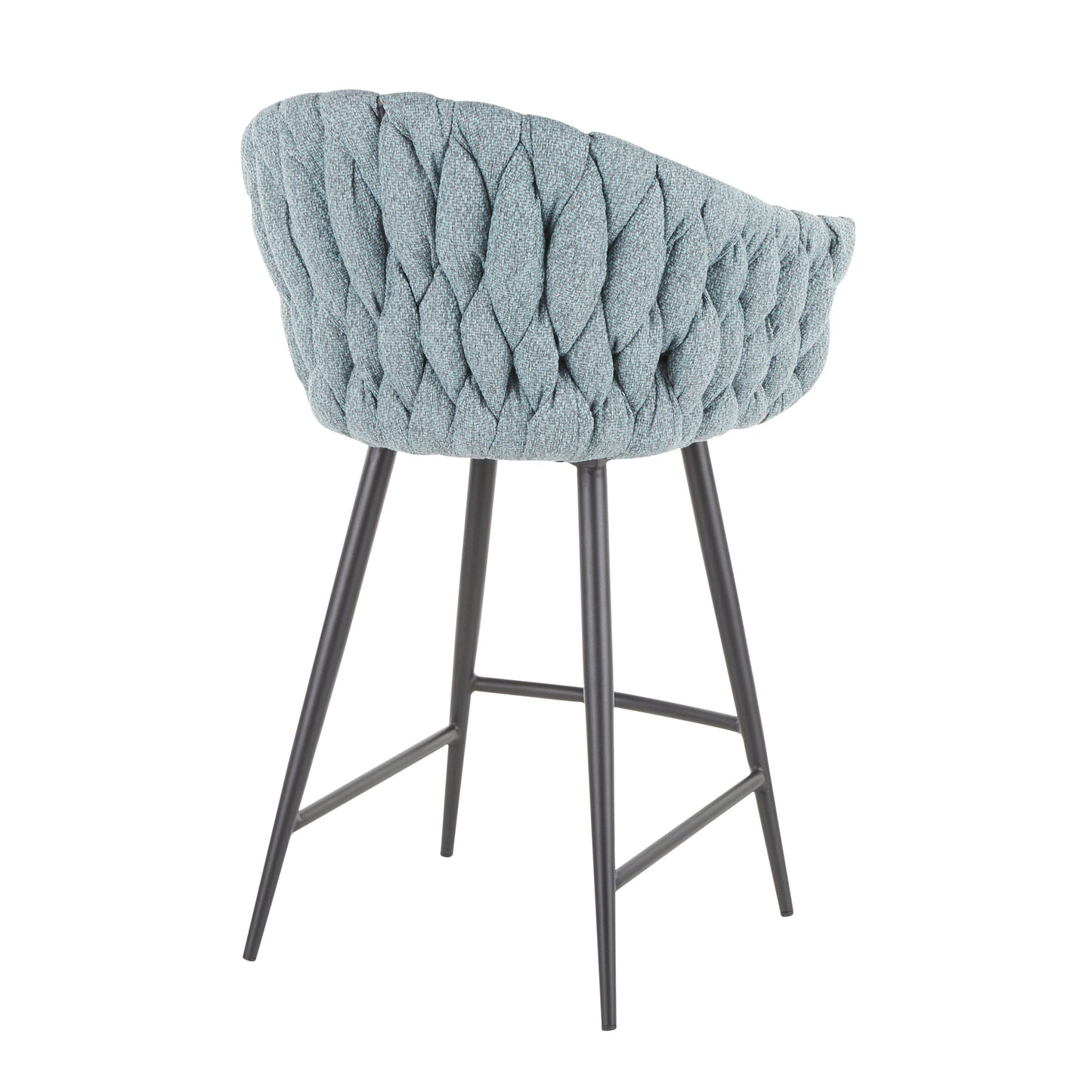 Matisse - Braided Contemporary Counter Stool - Black / Gray / Blue