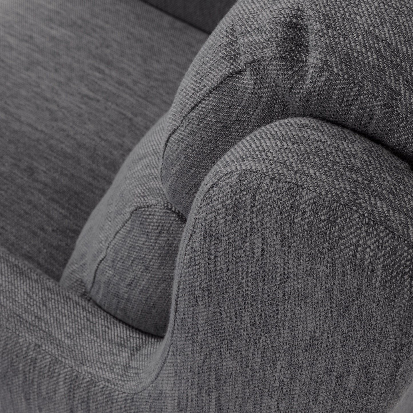 Contemporary Club Chair With Upholstered Fabric And Rubberwood Legs - Charcoal