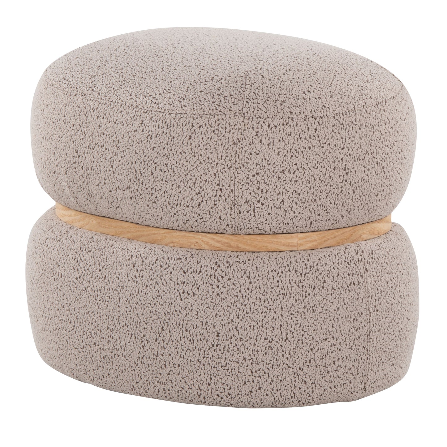 Cinch - Contemporary Pouf Ottoman - Beige / Natural