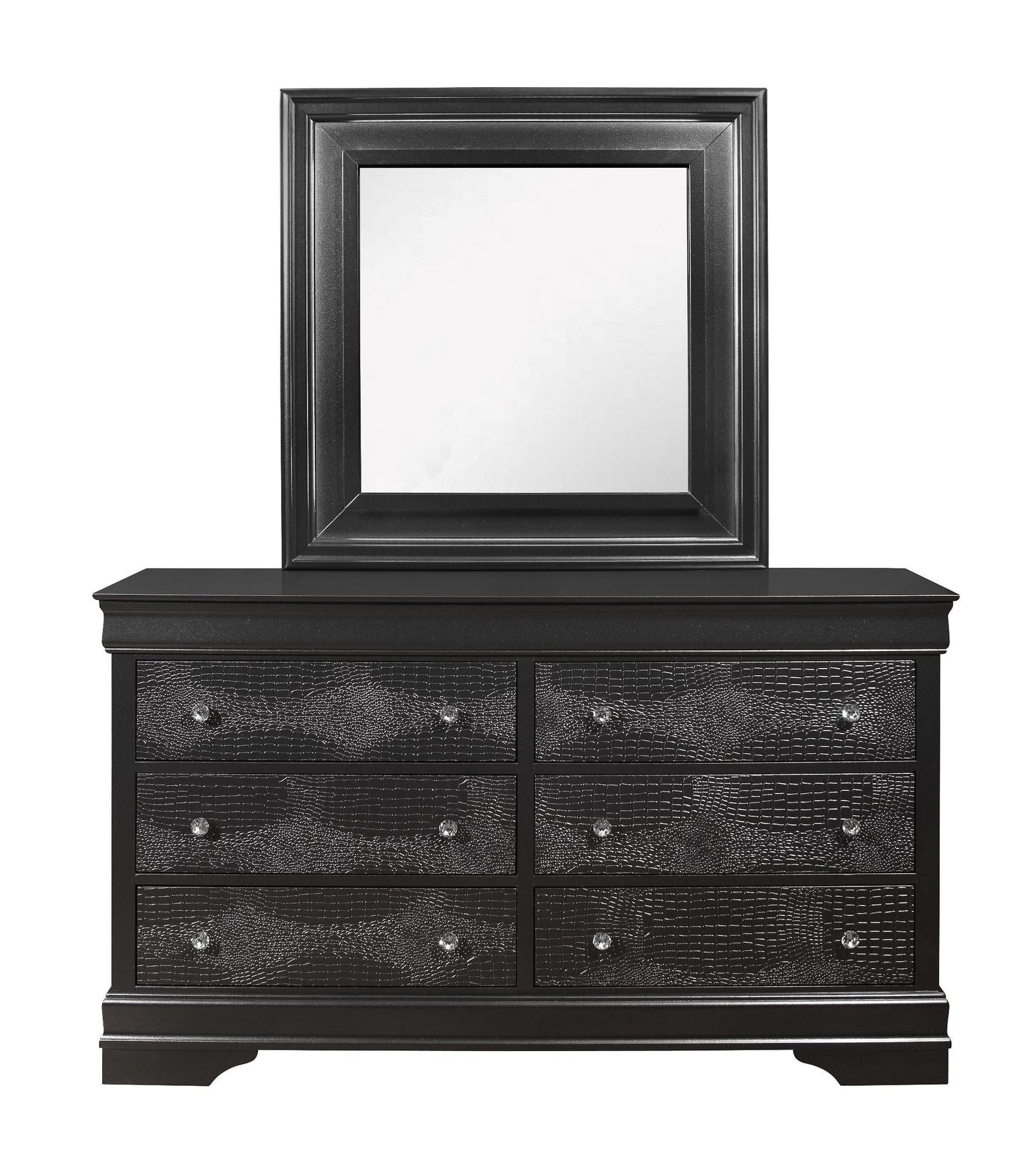 Shaker - Crocodile Metallic Dresser - Gray