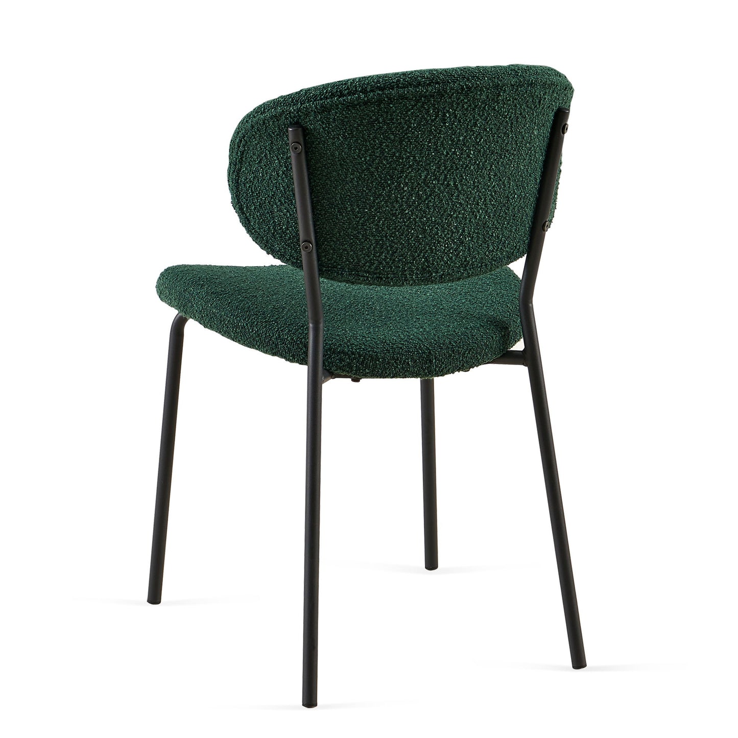Boucle Dining Chairs, Dining Chairs With Metal Legs For Dining Room, Kitchen, Living Room (Set of 2) - Dark Green