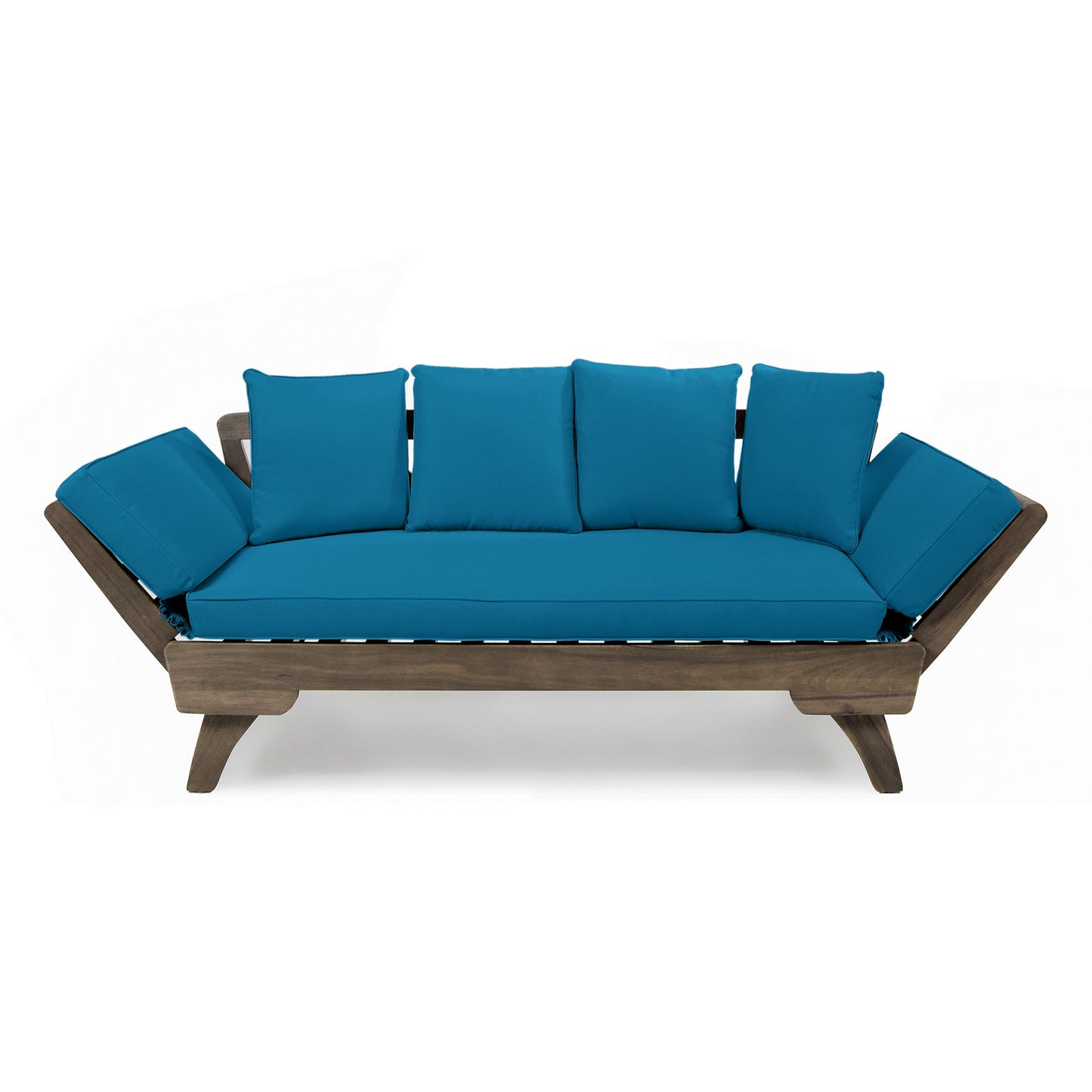 Ottavio - Convertible Sofa Daybed With Water Resistant Cushions - Gray / Teal