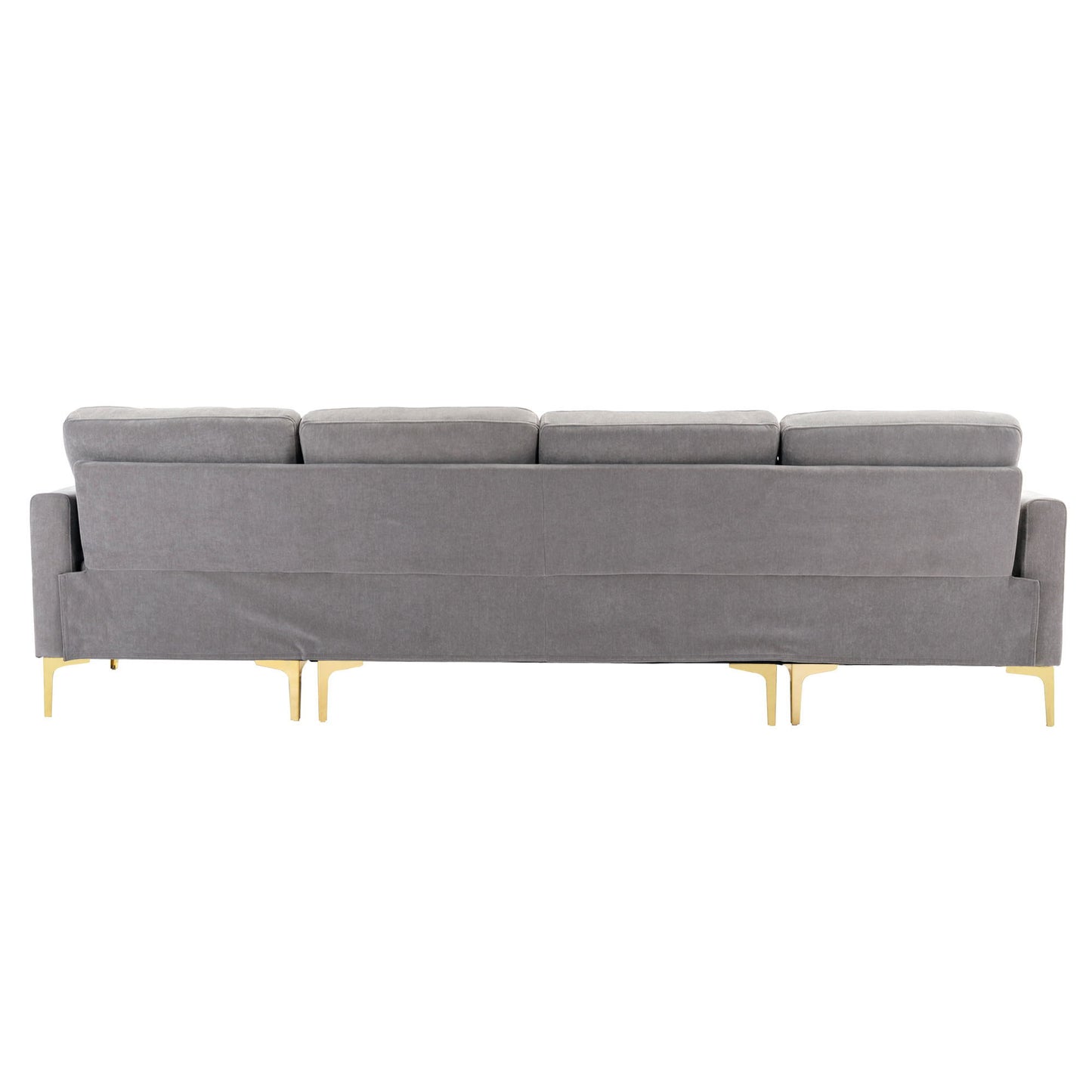 Convertible Sectional Sofa Couch With Movable Ottoman - Light Gray