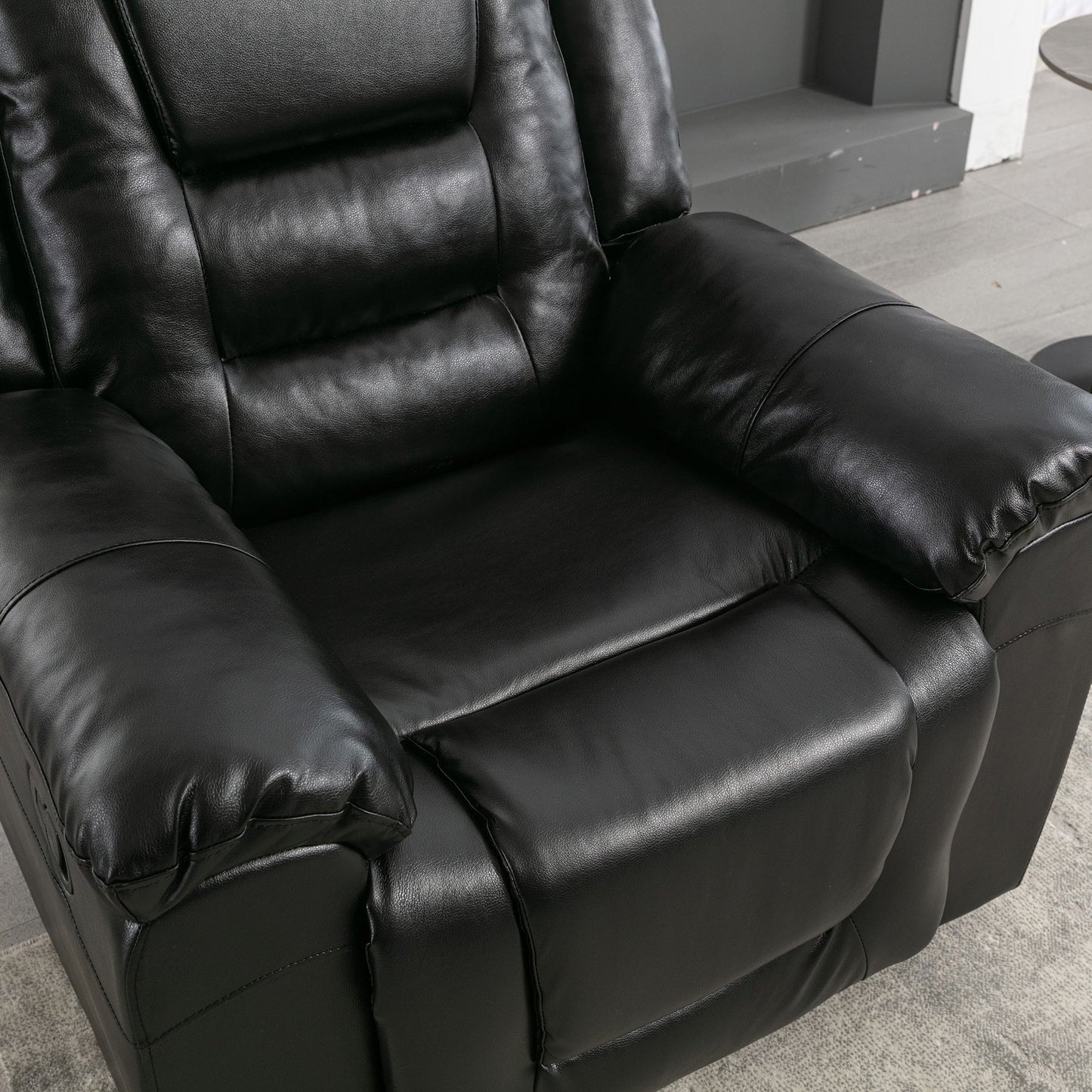 2 Seater Home Theater Recliner Manual Recliner Chair With A Storage Box And Two Cup Holders For Living Room - Black