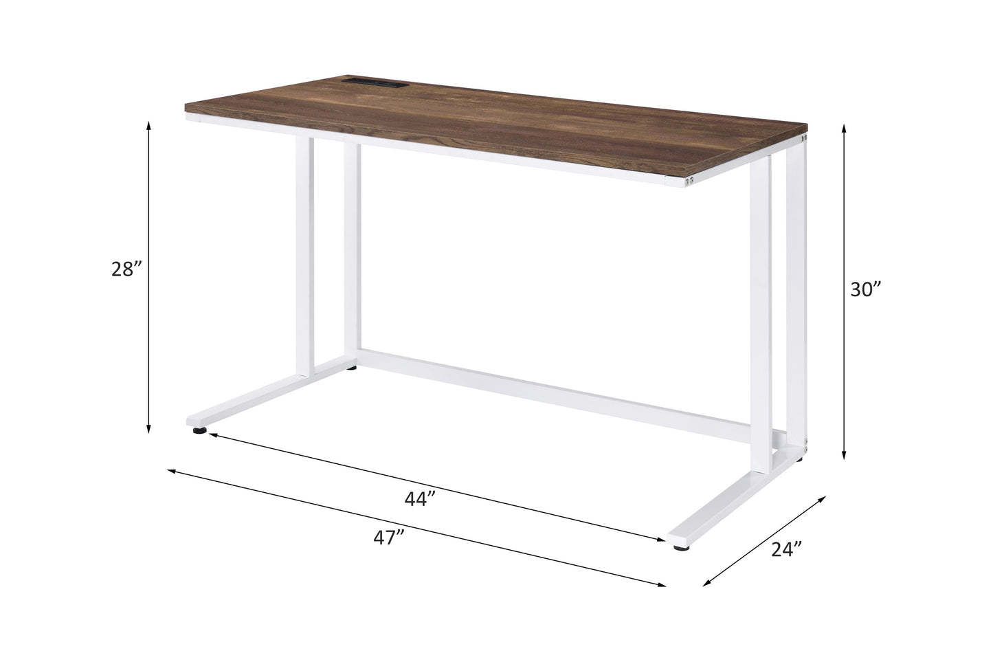 Tyrese - Writing Desk With USB - Walnut / White