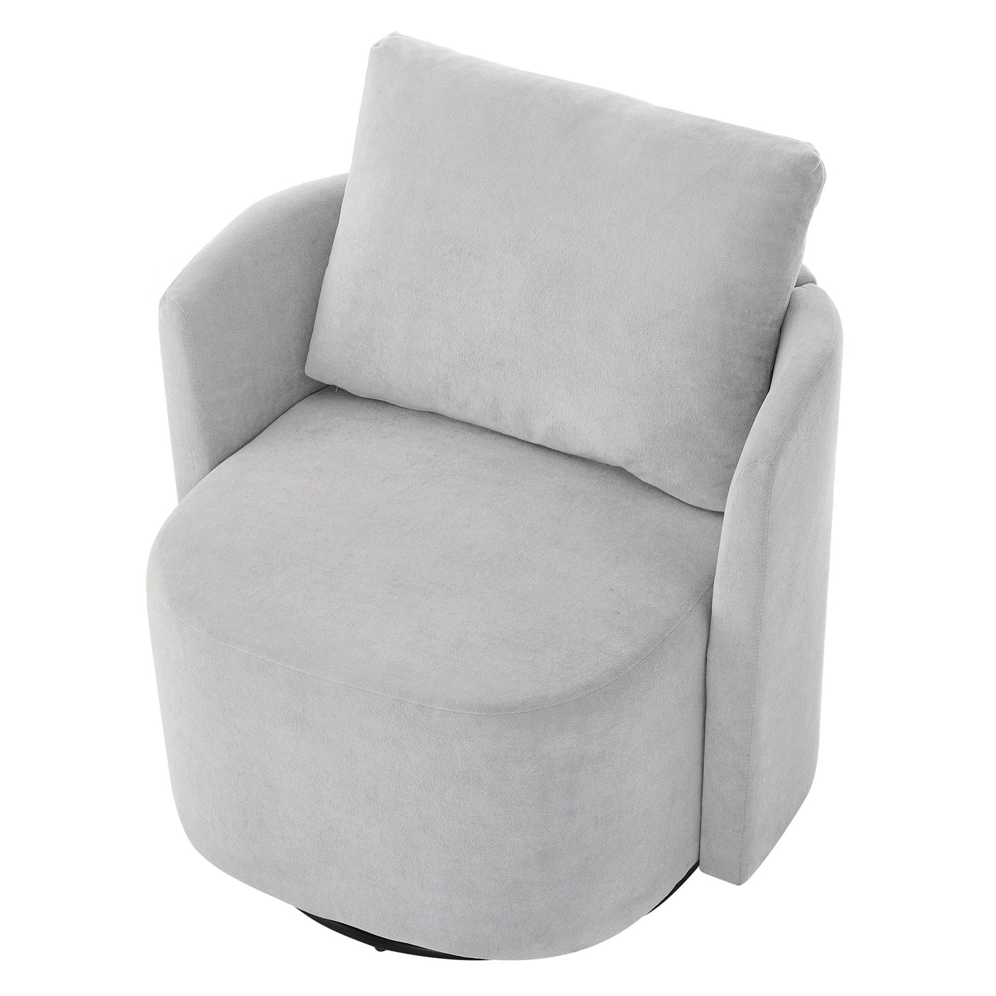 Modern 360ÔøΩÔøΩ Swivel Accent Barrel Armchair Chenille, Upholstered With Curved Design For Living Room, Bedroom, Office, And Hotel - Gray