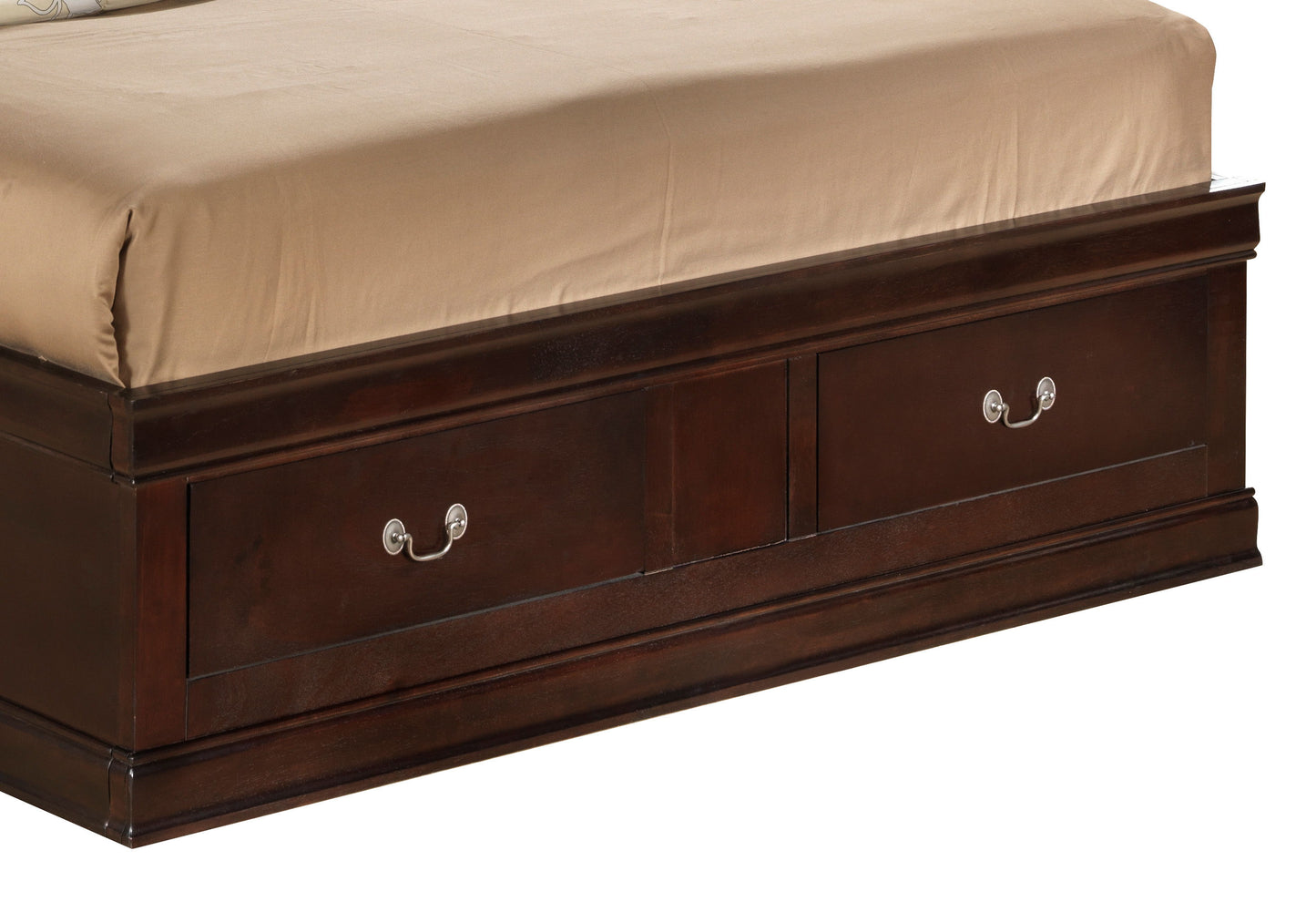 Louis Phillipe - King Storage Bed Traditional Style - Cappuccino