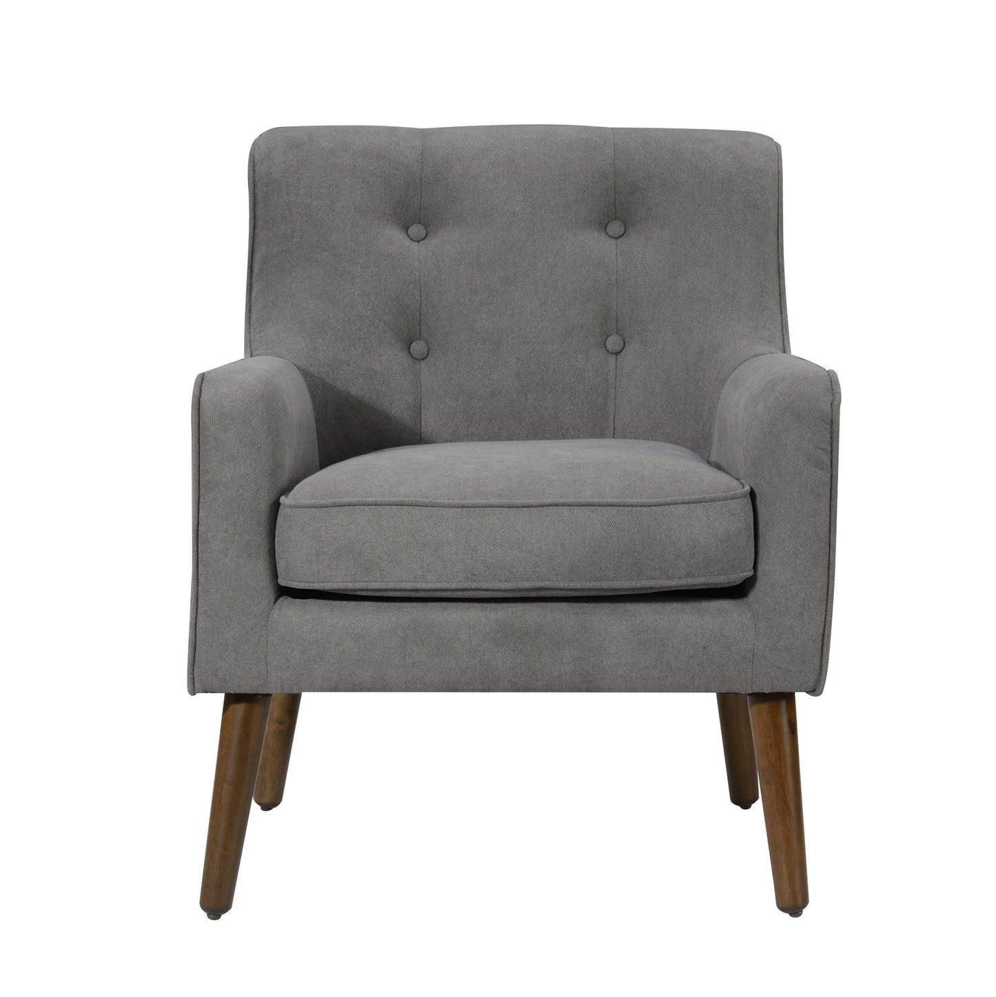 Ryder - Mid Century Modern Woven Fabric Tufted Armchair - Gray
