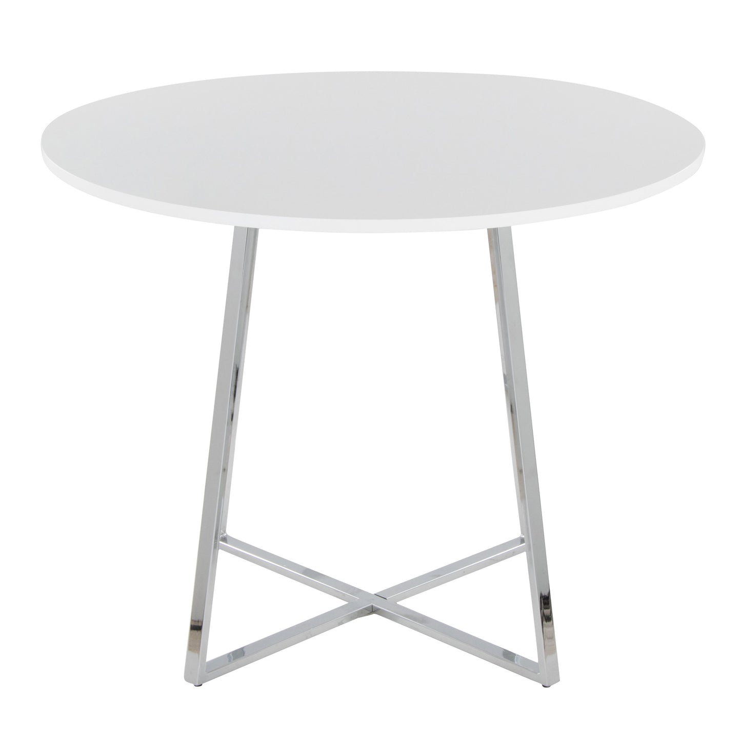 Cosmo - Canary Contemporary Dining Table - Chrome / White