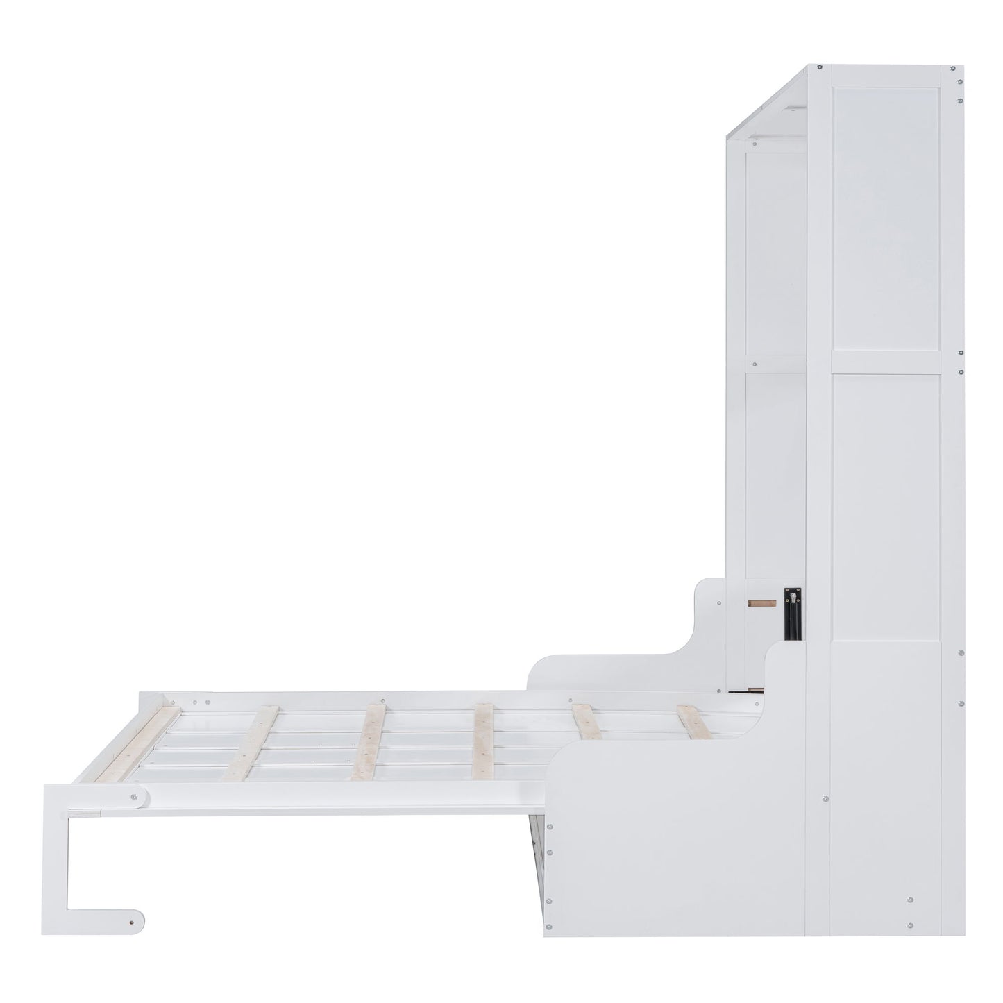 Queen Size Murphy Space Saving Wall Bed With Cushion - White