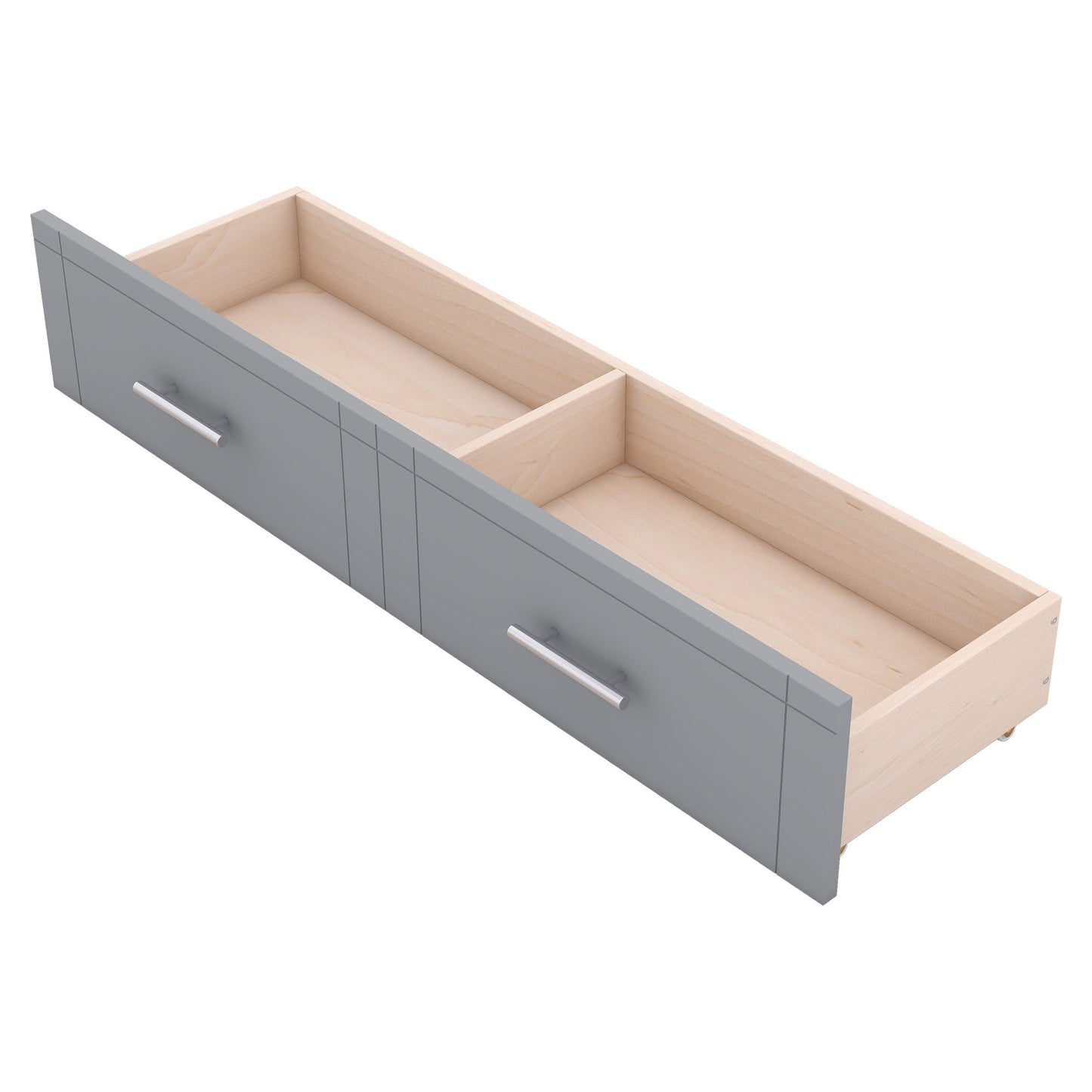 Full Size Murphy Bed With Shelves, Drawers And USB Ports - Gray