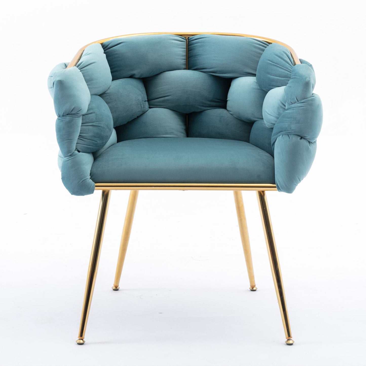 Luxury Modern Simple Leisure Velvet Single Sofa Chair Bedroom Lazy Person Household Dresser Stool Manicure Table Back Chair - Blue