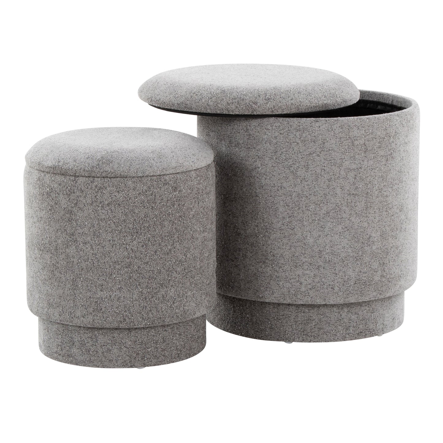 Marla - Upholstered Contemporary Ottoman Set - Gray