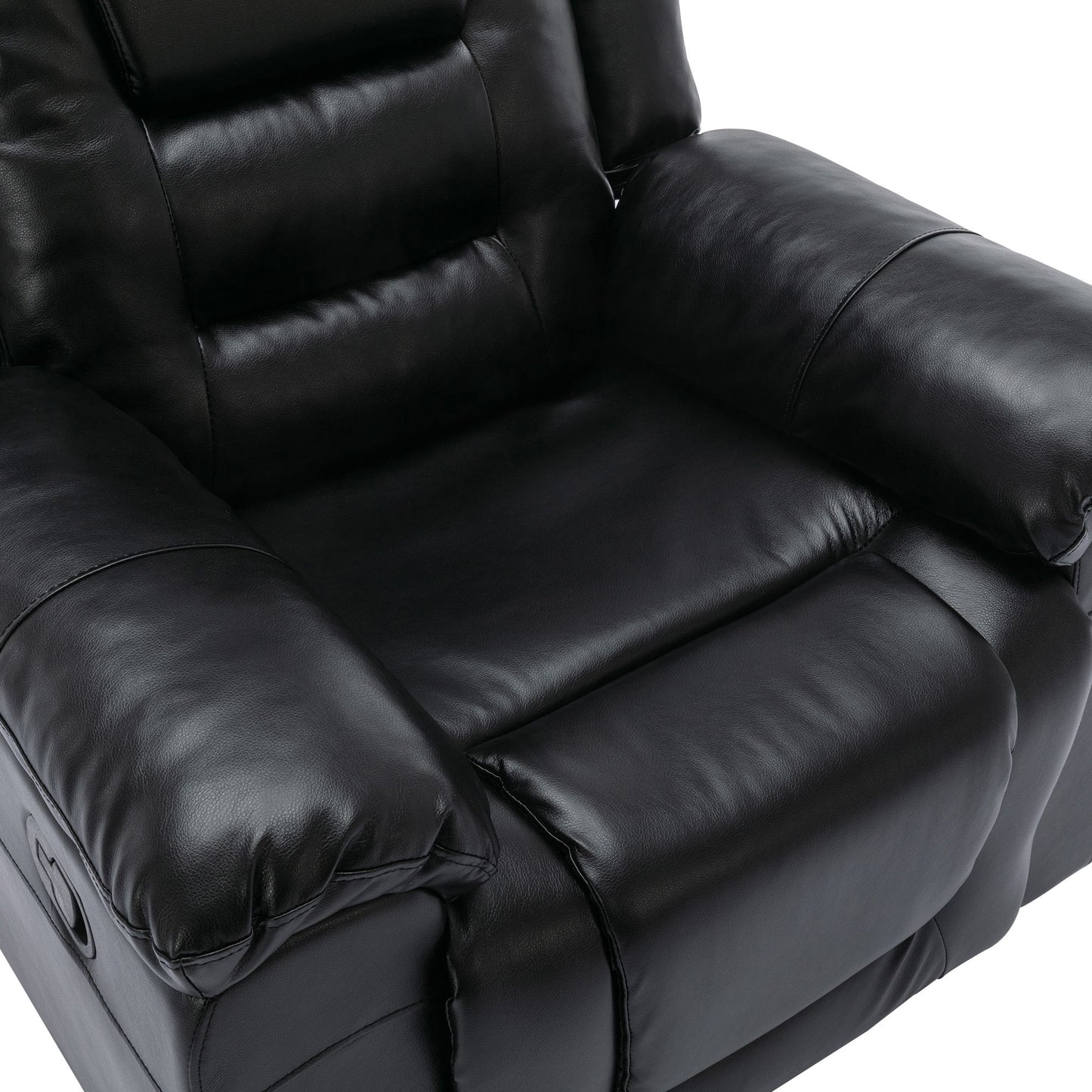 2 Seater Home Theater Recliner Manual Recliner Chair With A Storage Box And Two Cup Holders For Living Room - Black
