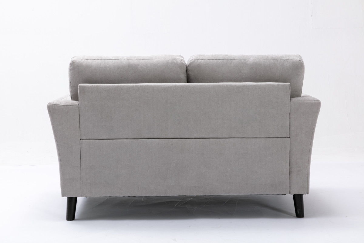 Damian - Woven Living Room Fabric Sofa, Loveseat (Set of 2) - Light Gray