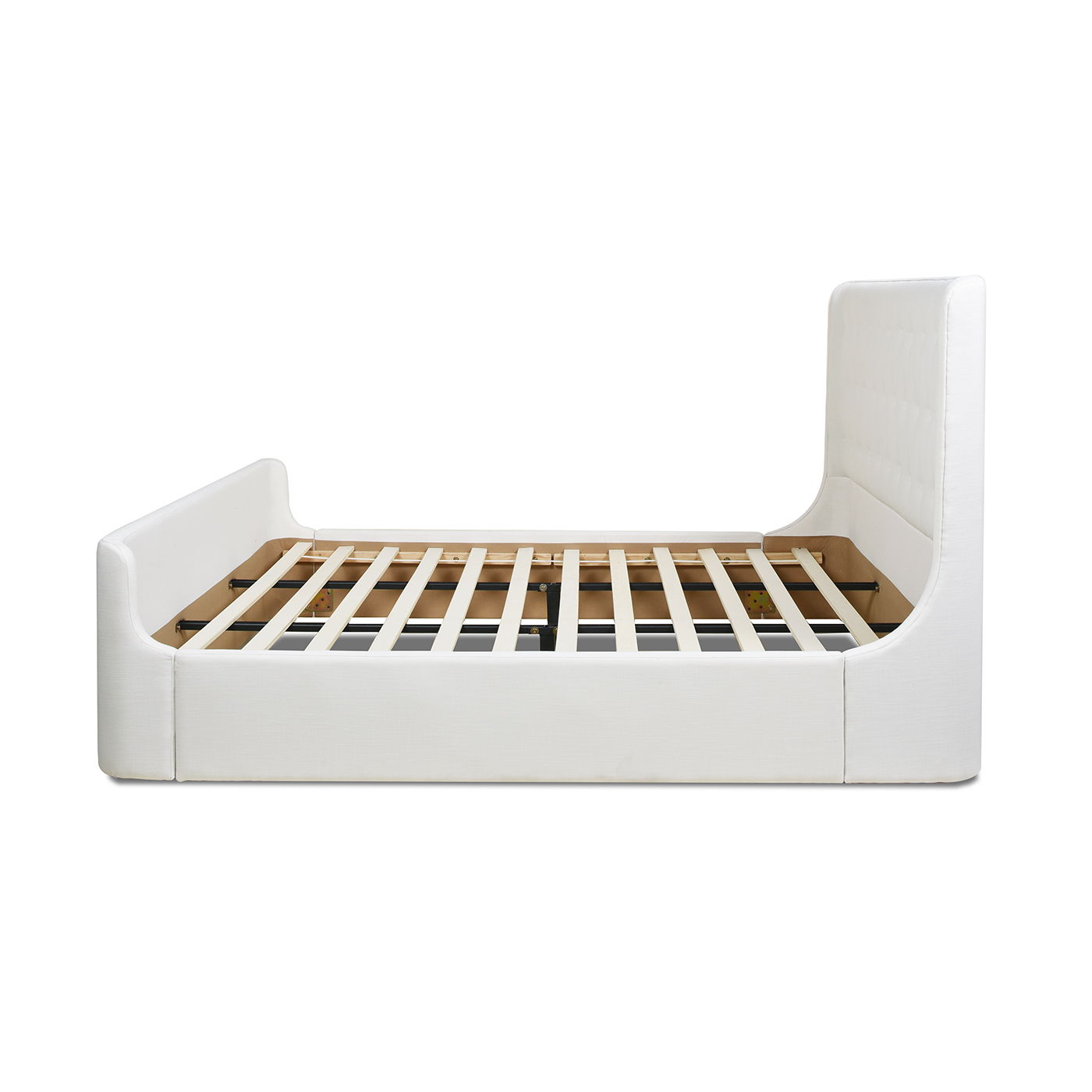 Brooks - King Contemporary Tufted Shelter Platform Bed - Antique White