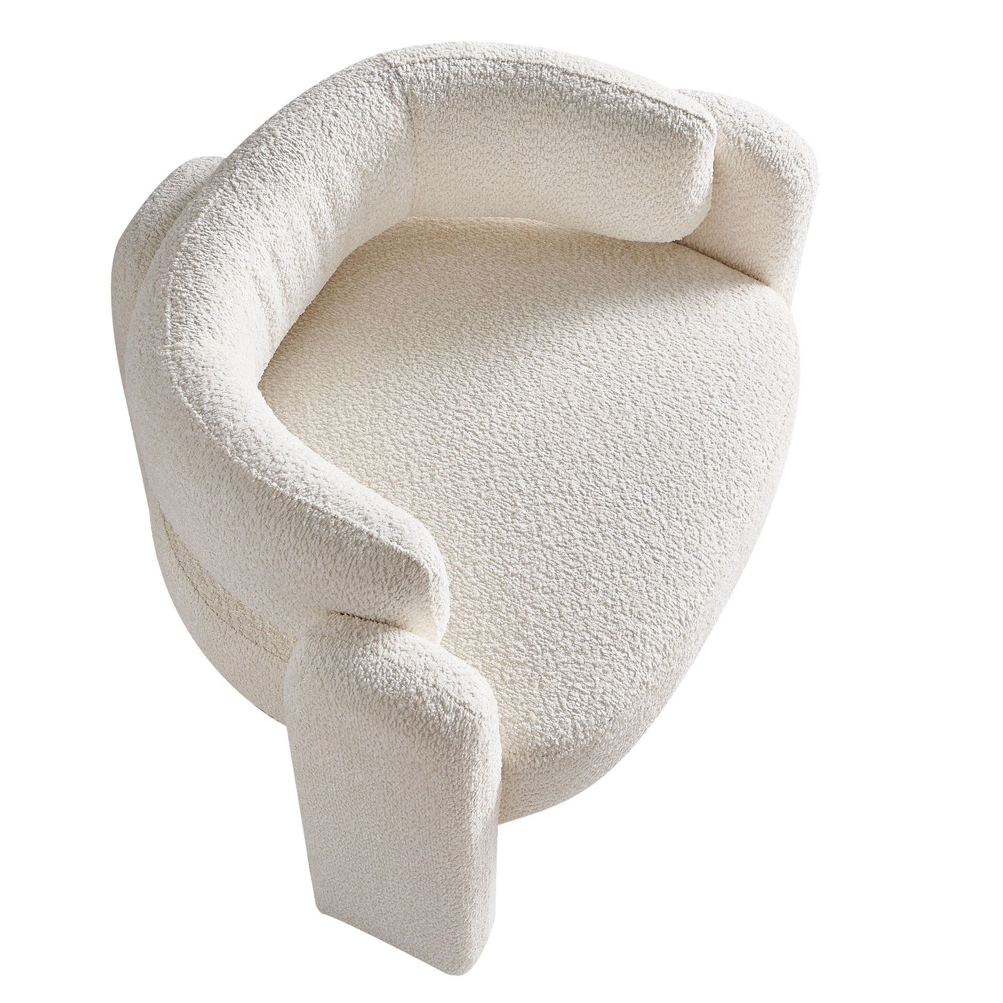 Boucle Upholstery Accent Chair - Beige