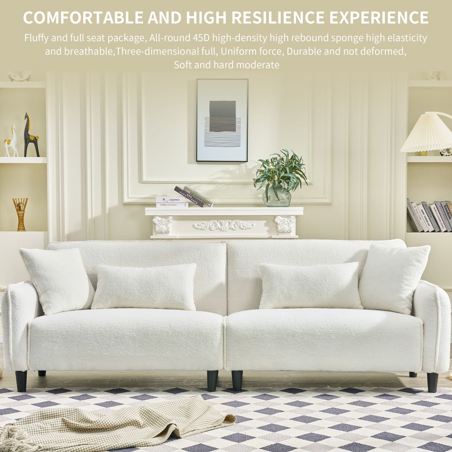 Teddy Velvet Sofa Soft & Comfortable - Beige