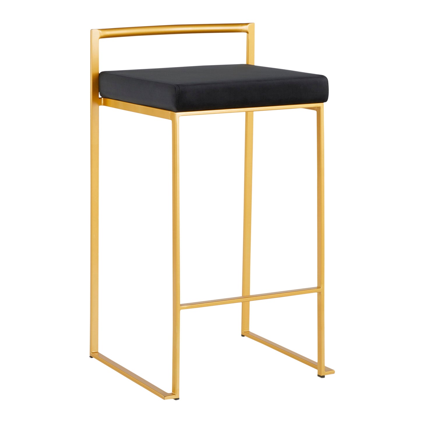 Fuji - Contemporary Counter Stool (Set of 2) - Gold / Black