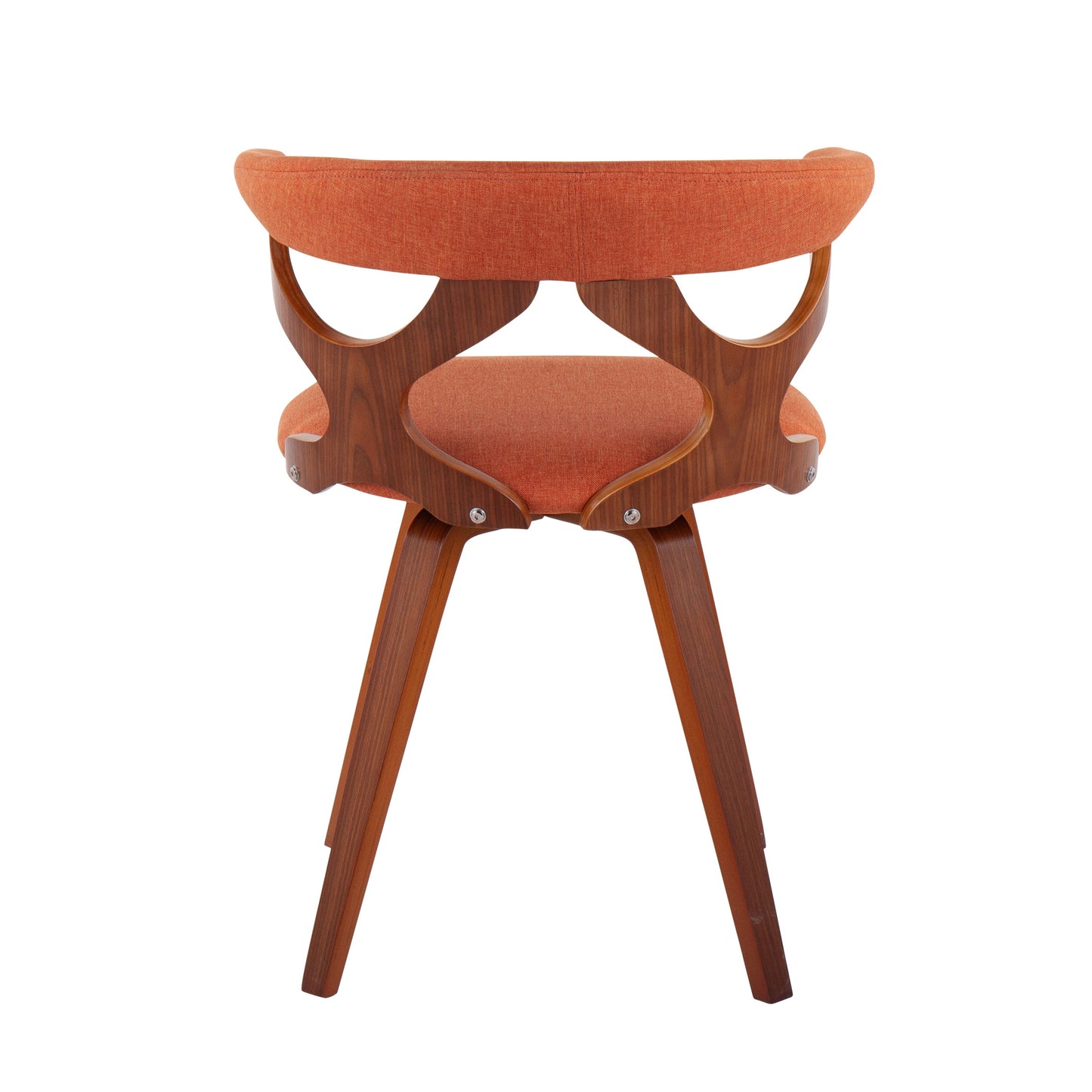 Gardenia - Mid-Century Modern Dining / Chair With Swivel - Walnut / Orange