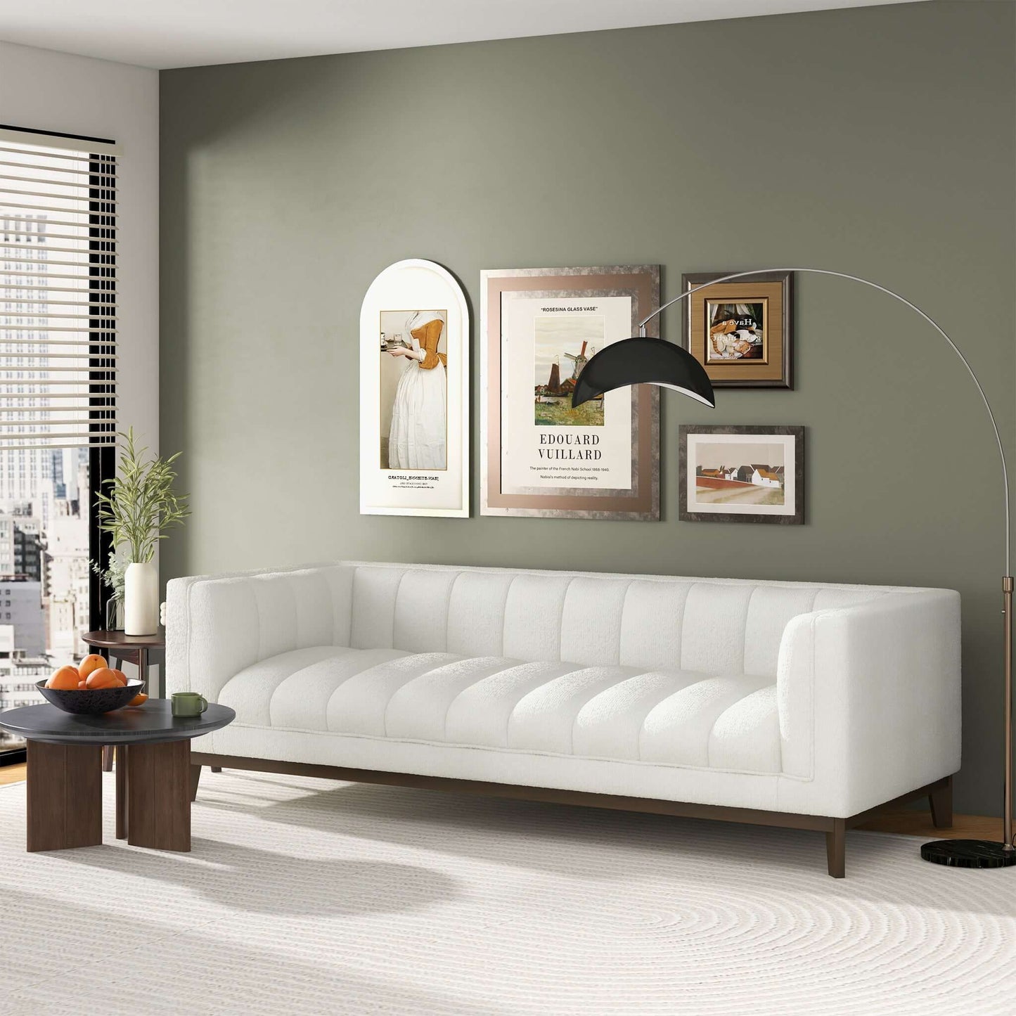 Melissa - Mid-Century Modern Sofa - Brown / White
