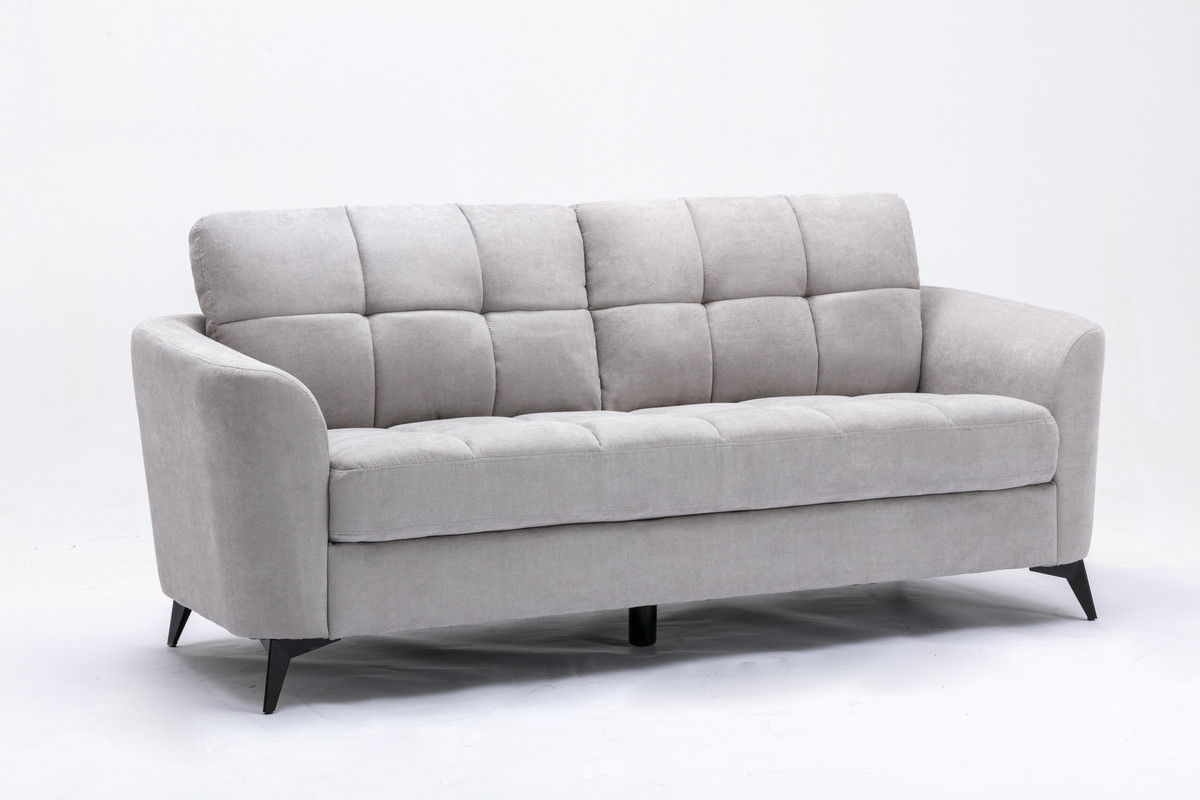 Callie - Woven Living Room Fabric Sofa, Loveseat (Set of 2) - Light Gray