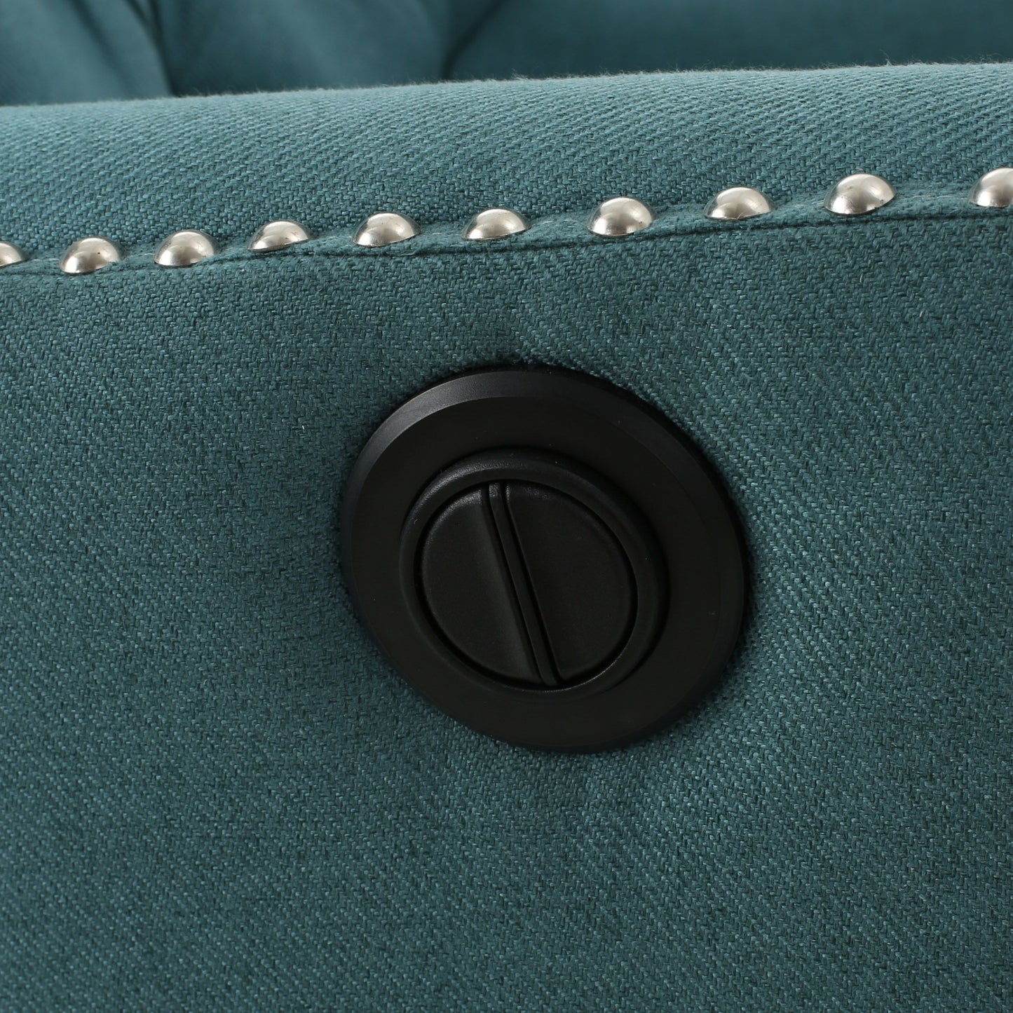 Electric Recliner Chair With Elegant Copper Accents And Soft Upholstery - Teal