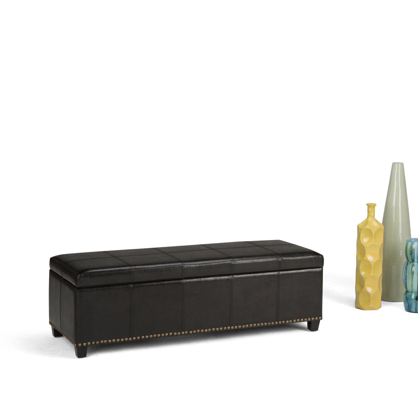 Kingsley - Large Storage Ottoman - Midnight Black