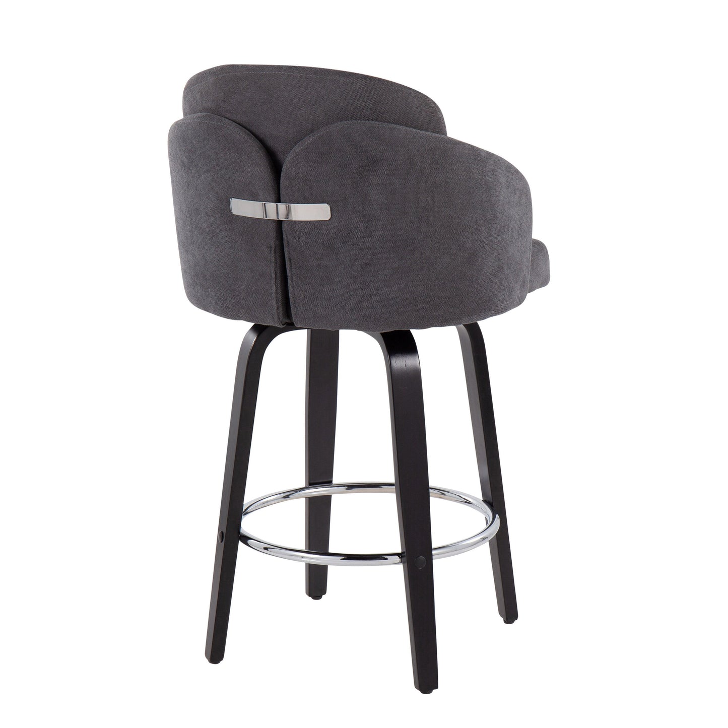 Dahlia - Contemporary Counter Stool With Round Footrest (Set of 2) - Black / Gray