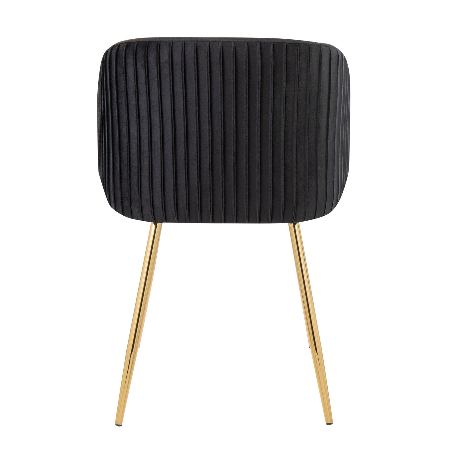 Fran - Pleated Contemporary Chair (Set of 2) - Gold / Pleated Black
