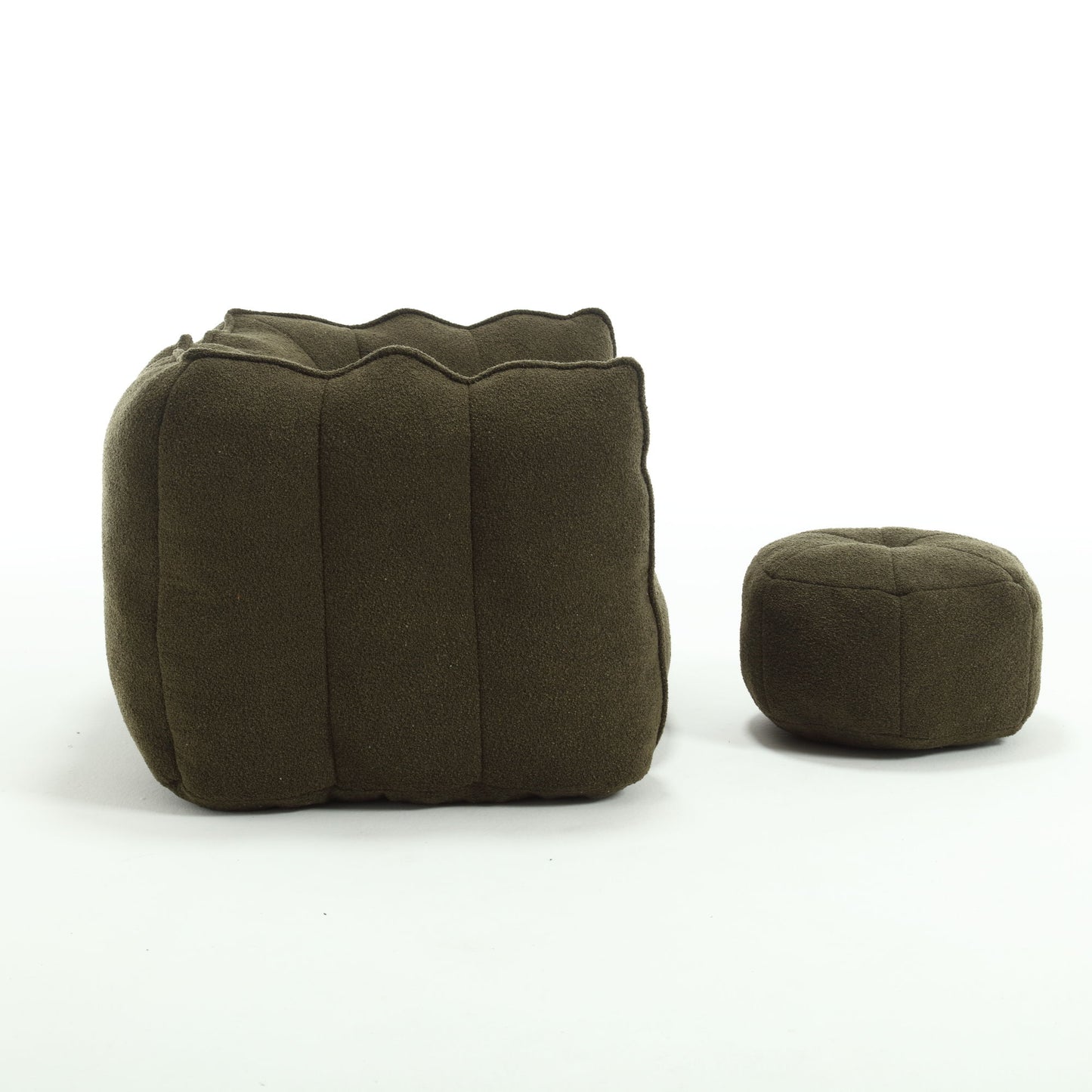 Soft Bean Bag Chair With High Resilient Foam (Chips) - Olive Green