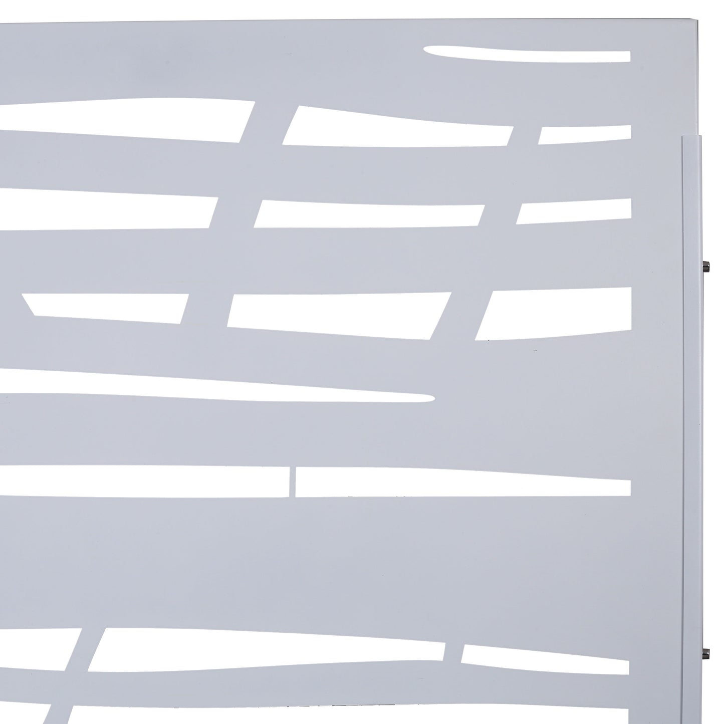 Outdoor & Indoor Privacy Screen Metal Privacy Screen, Freestanding Decorative Screen For Deck Balcony Patio - White