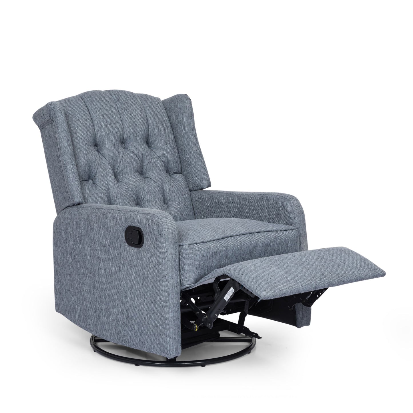 Classic Design, Manual Recliner Chair With 360 Degree Swivel - Charcoal