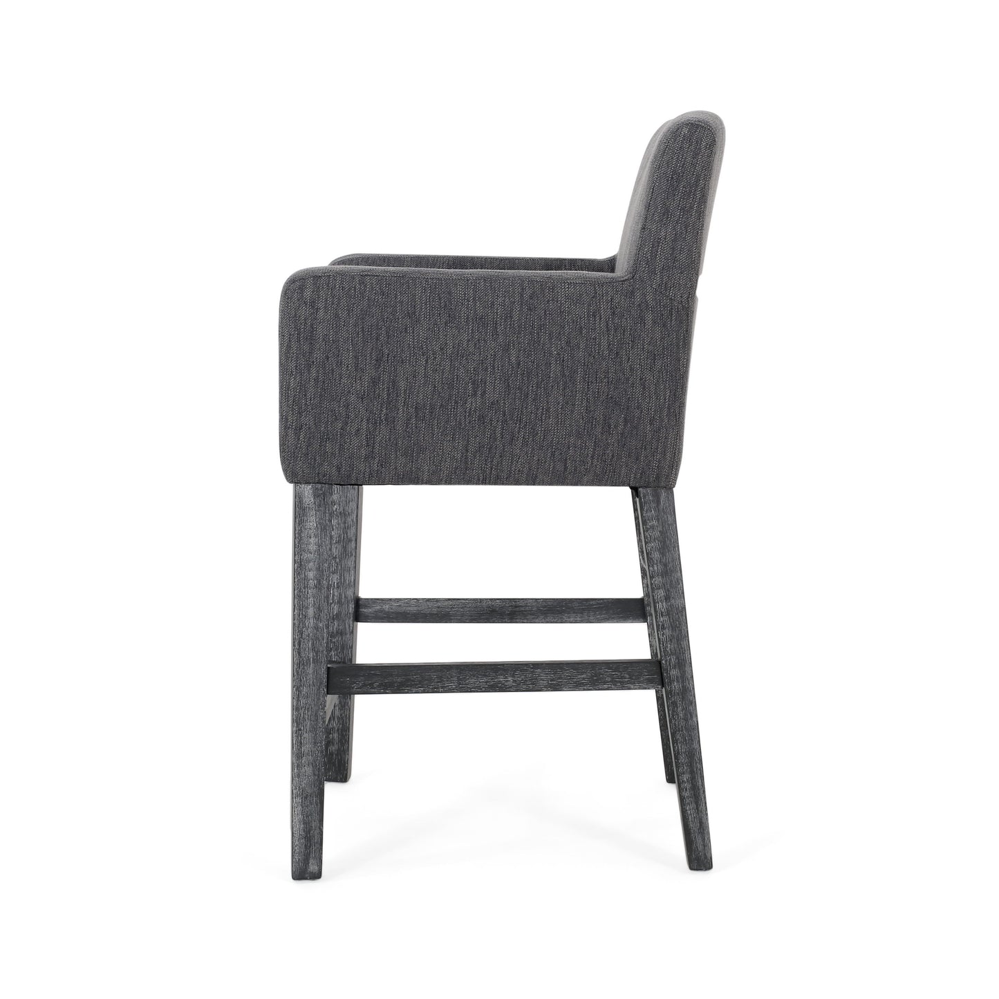 Serenitia - Upholstered Counter Chair With Straight Arm - Charcoal