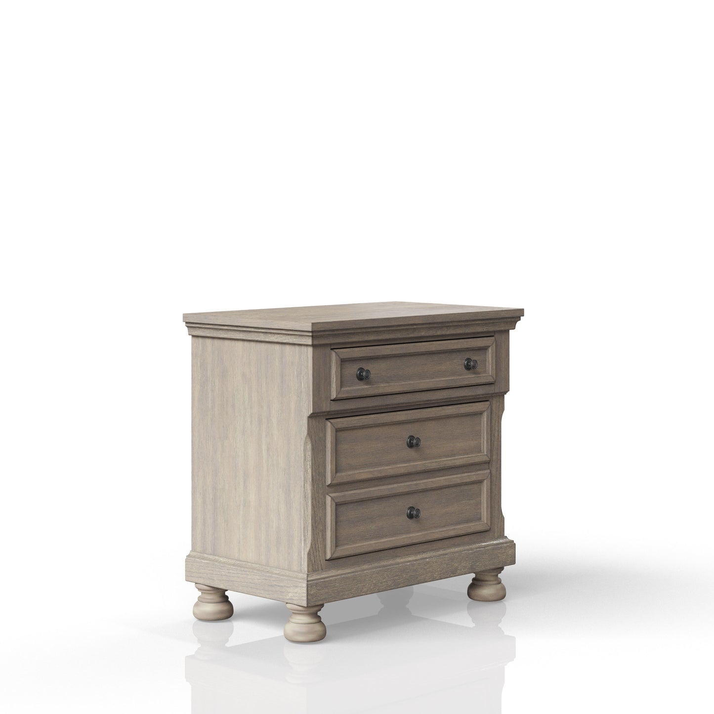 Nightstand Two Drawer - Antique Gray