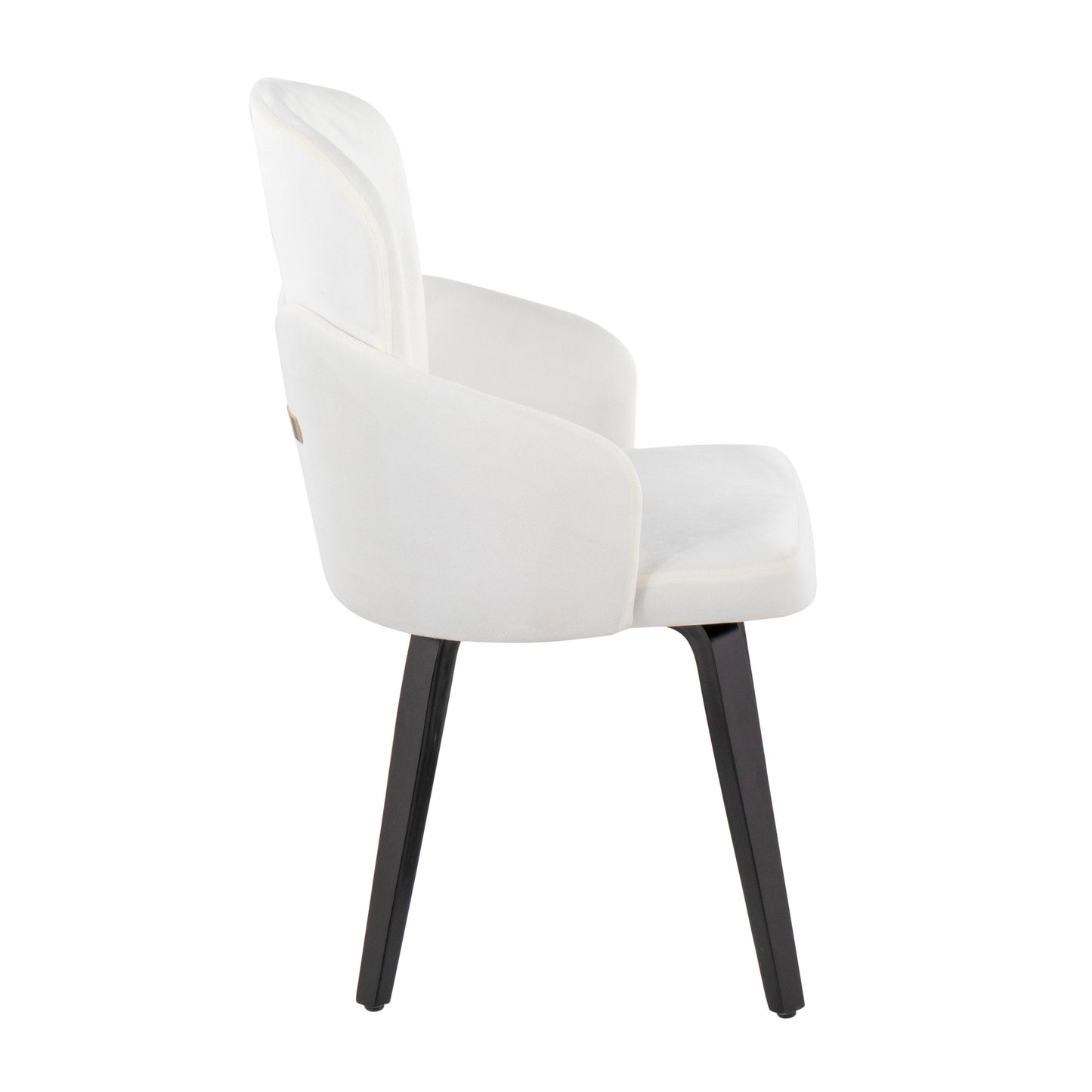 Dahlia - Contemporary Dining Chair (Set of 2) - Black / Cream - Velvet