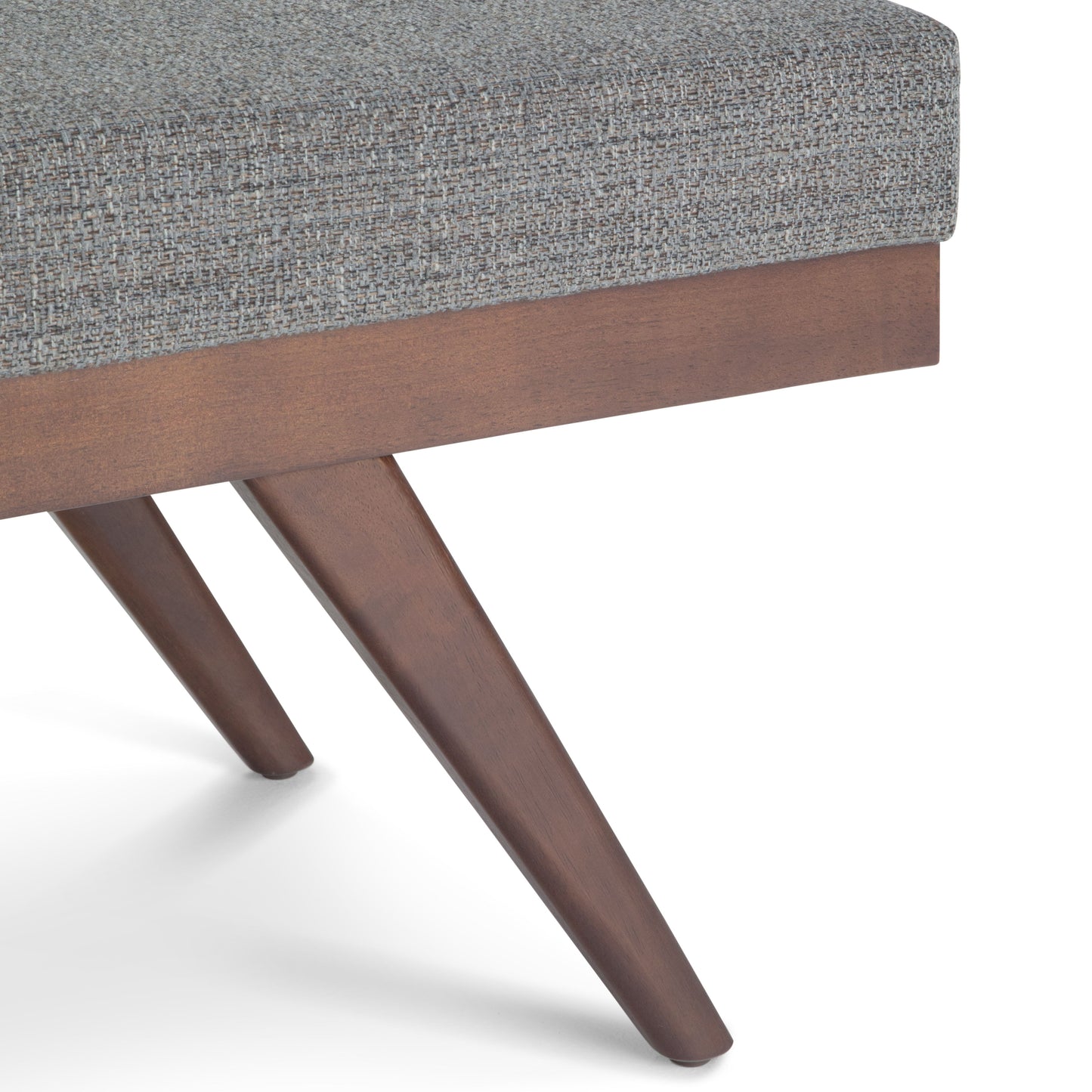 Chanelle - Mid Century Ottoman Bench - Pebble Gray