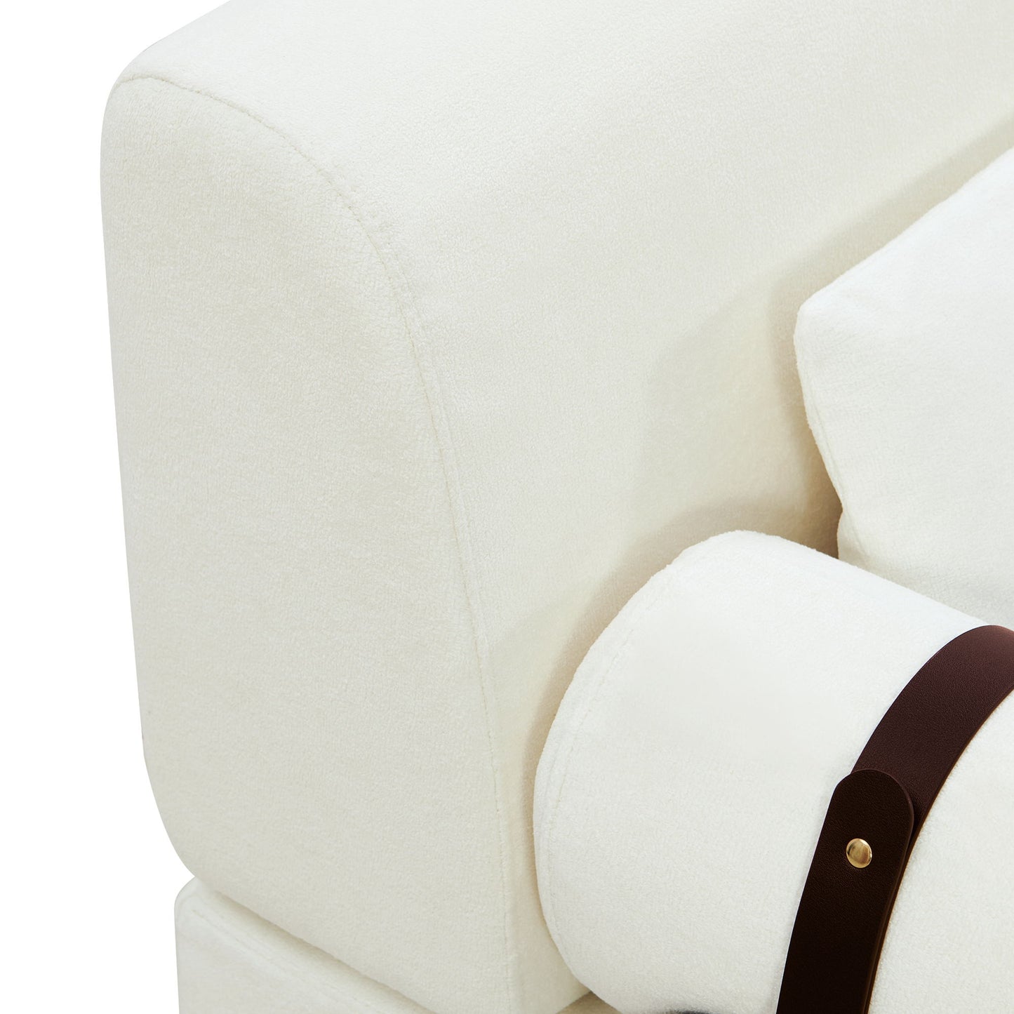 Modern Loveseat Sofa 59" Couch With Flexible USB Ports, Unique Cylindrical Armrests - Beige