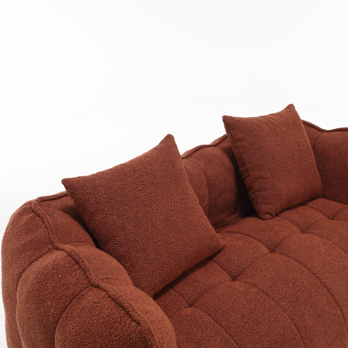 Soft Beanbag Chair With High Resilience Foam Core For Two People, The Comfortable Square Recliner Sofa Is Ideal For Family Members And Friends Engaged In Games, Reading, Watching TV - Red / Brown