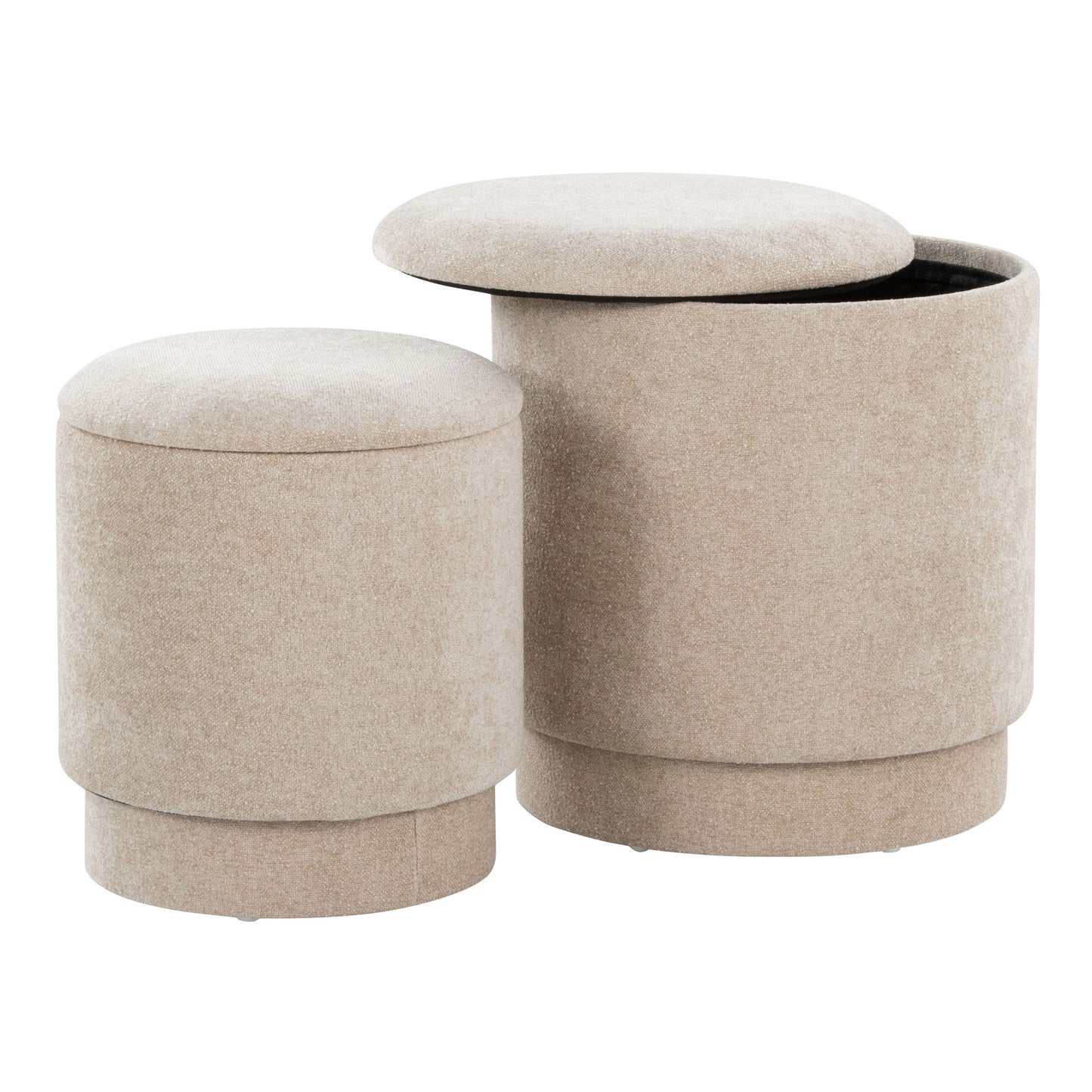 Marla - Upholstered Contemporary Ottoman Set - Beige