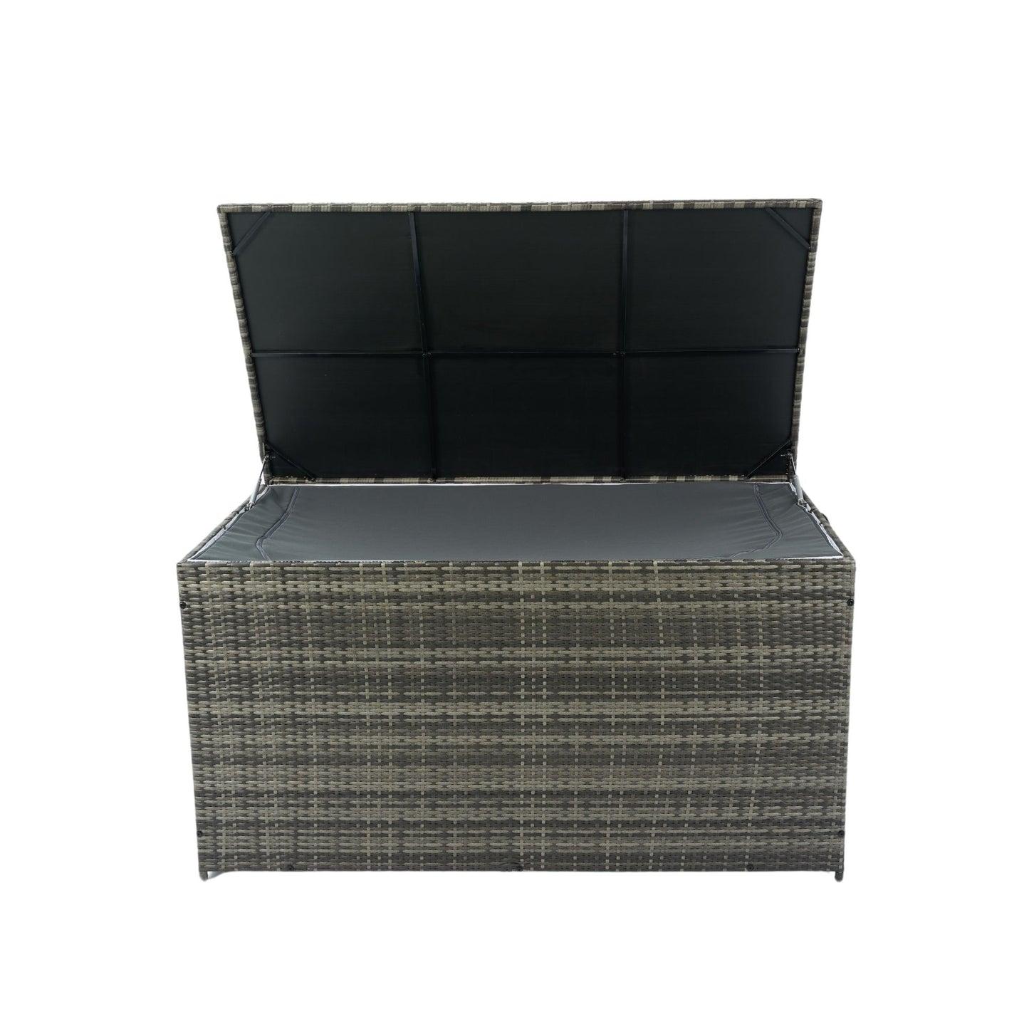 Outdoor Storage Box, 200 Gallon Wicker Patio Deck Boxes With Lid, Outdoor Cushion Storage For Kids Toys, Pillows, Towel - Gray