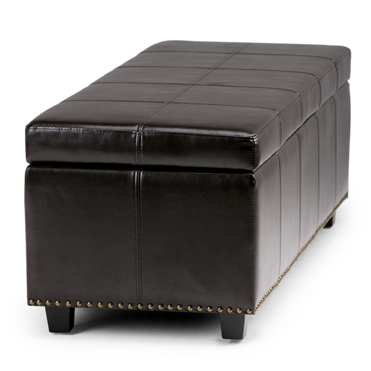 Kingsley - Large Storage Ottoman - Coffee Brown