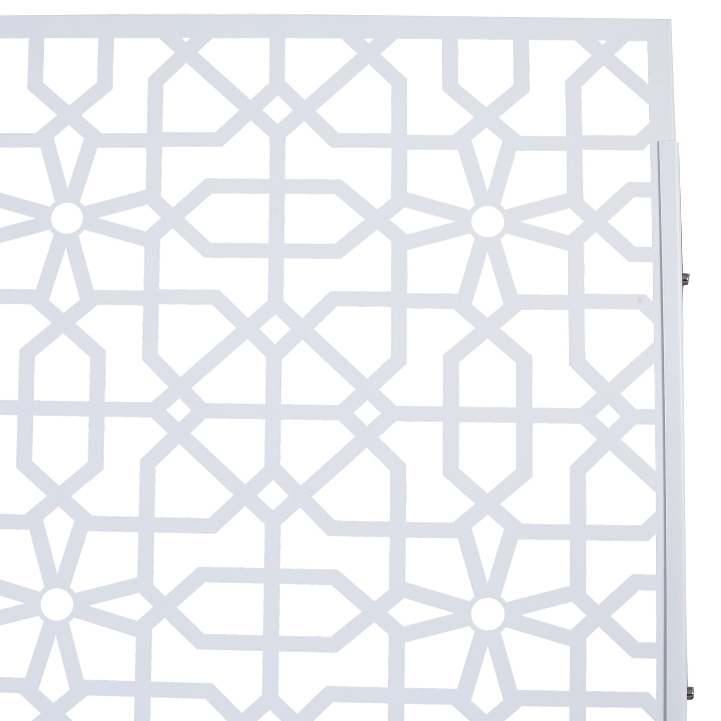 Outdoor & Indoor Metal Privacy Screen Freestanding Decorative Privacy Screen - White